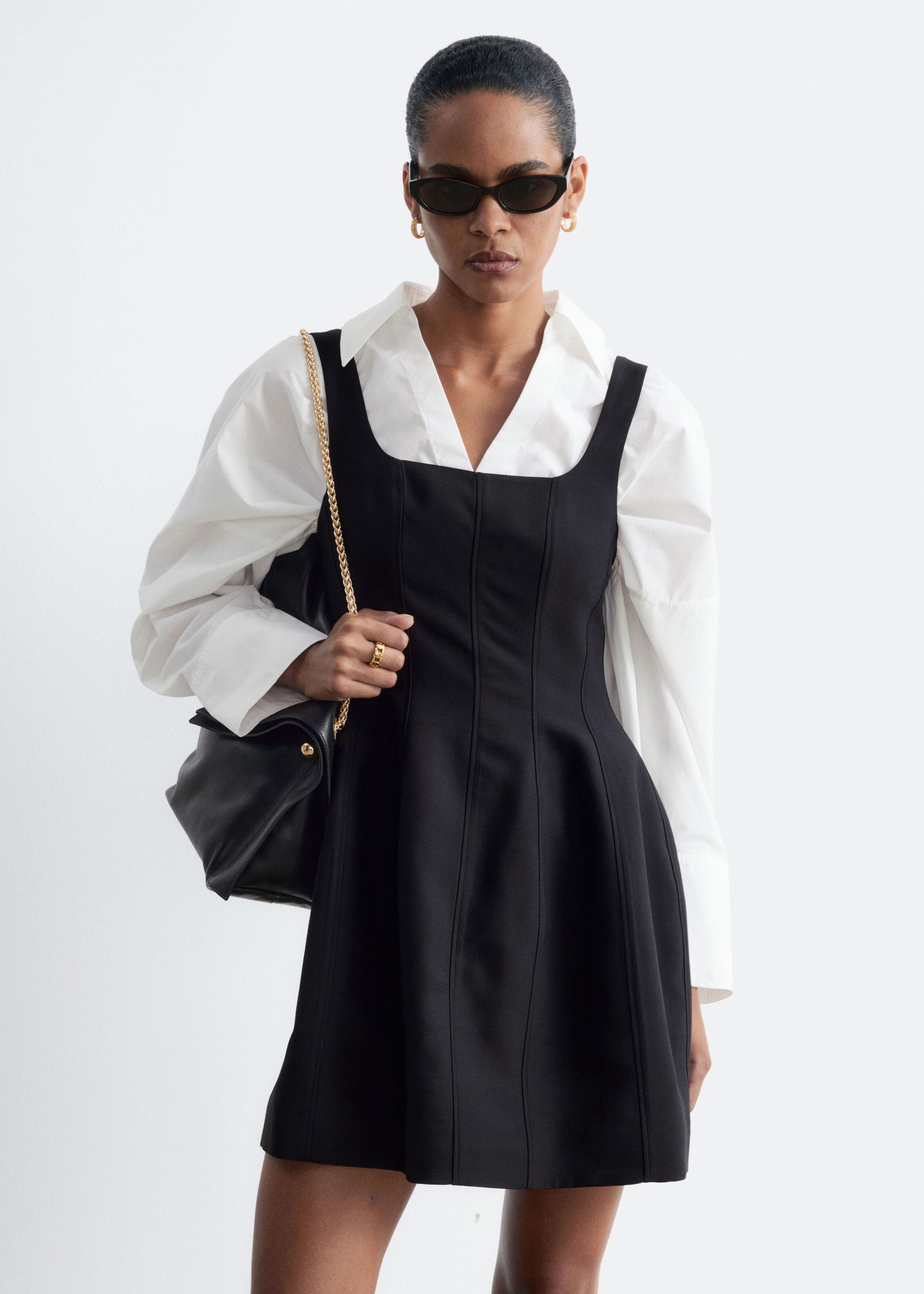 Corset Mini Dress - Black - Lookbook