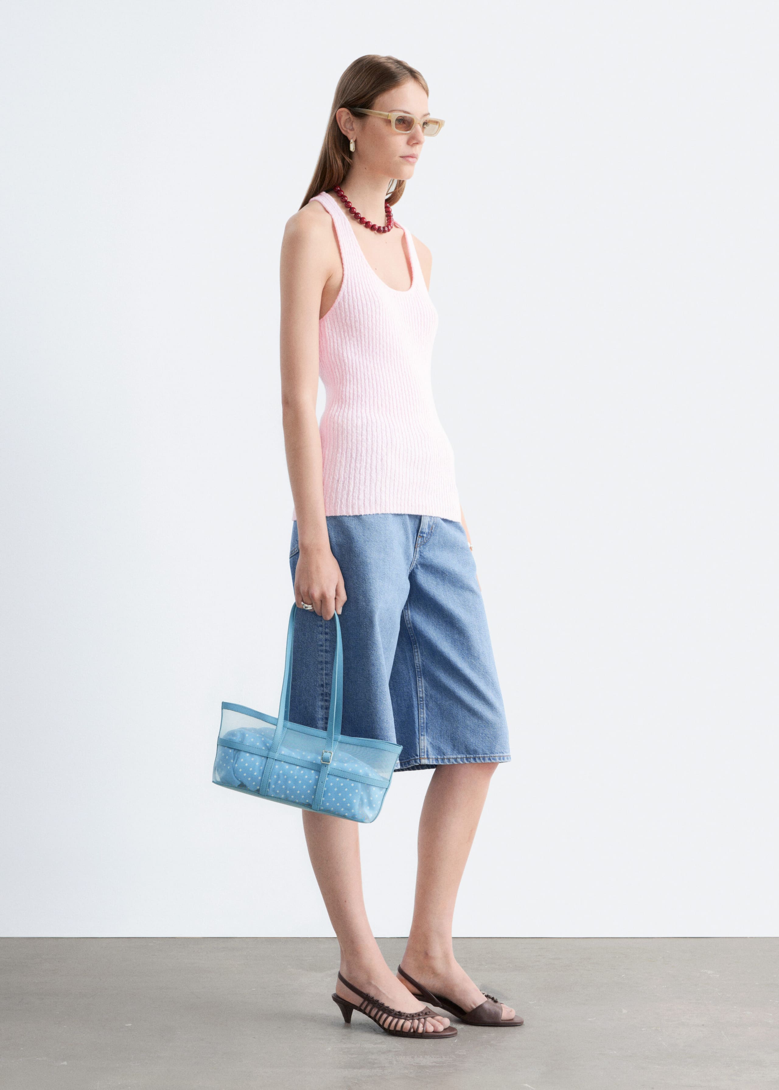 Cotton Racerback Top - Pink - Lookbook