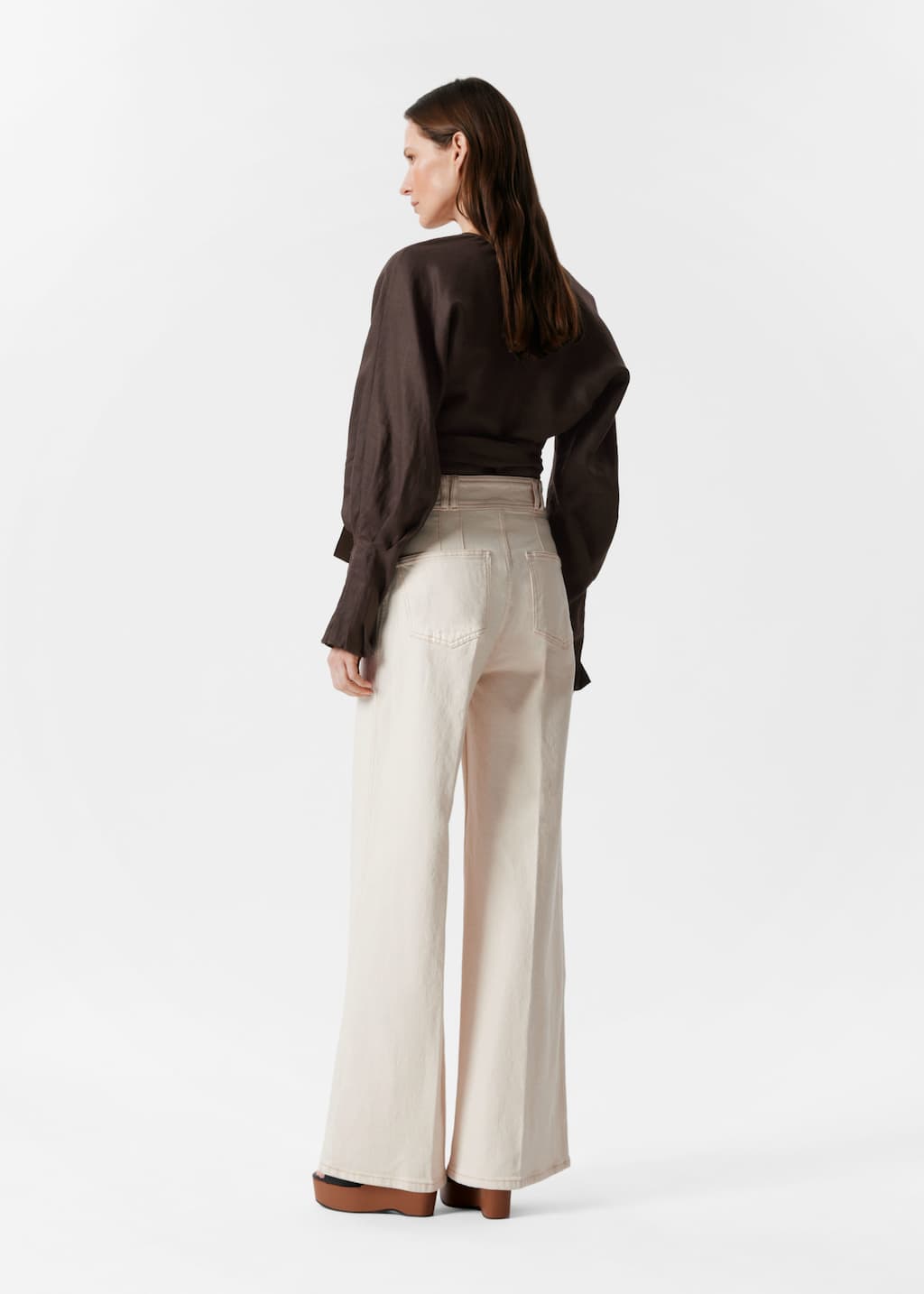 Image of Linen Wrap Blouse