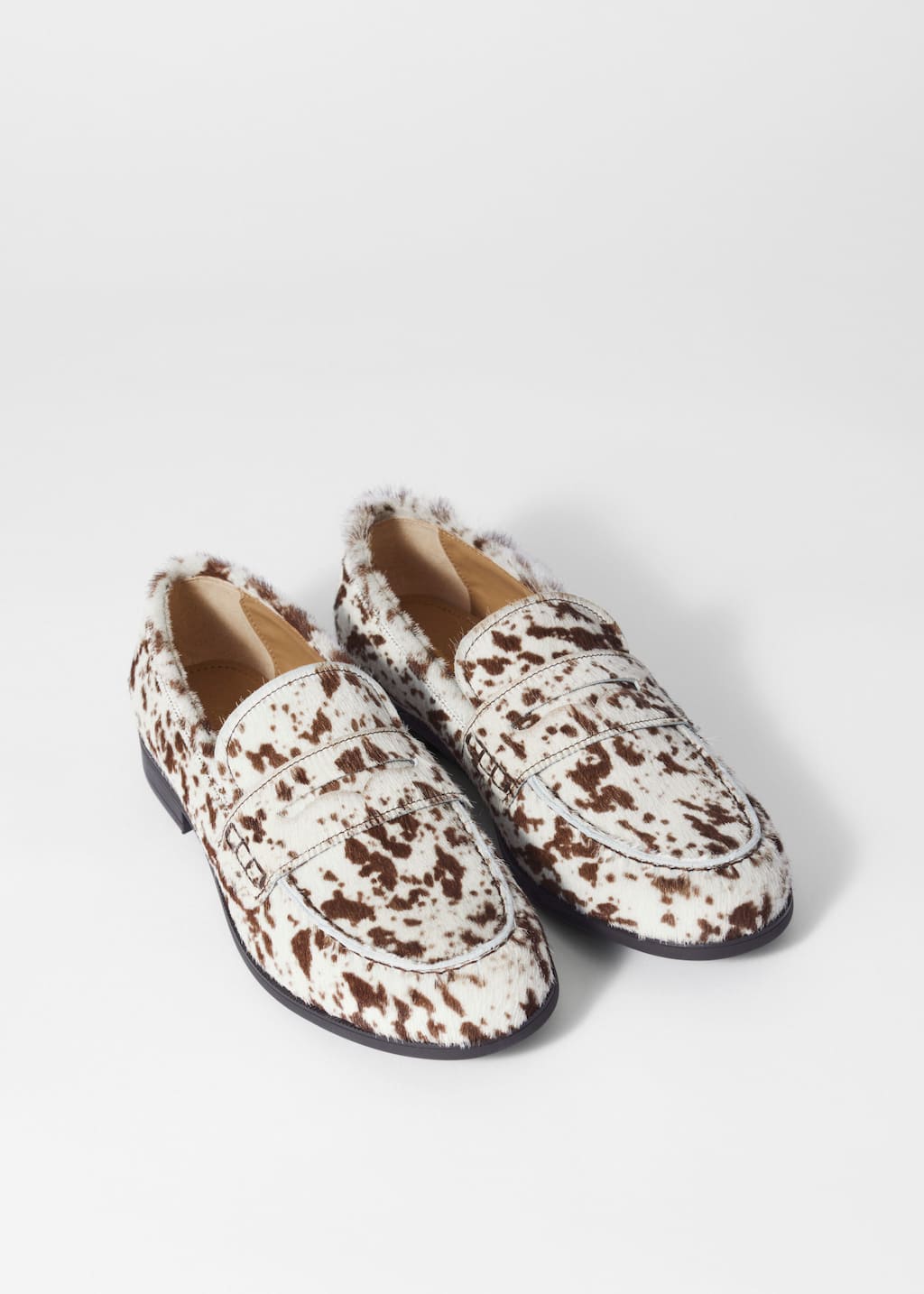 Image of Cow-Print Loafers