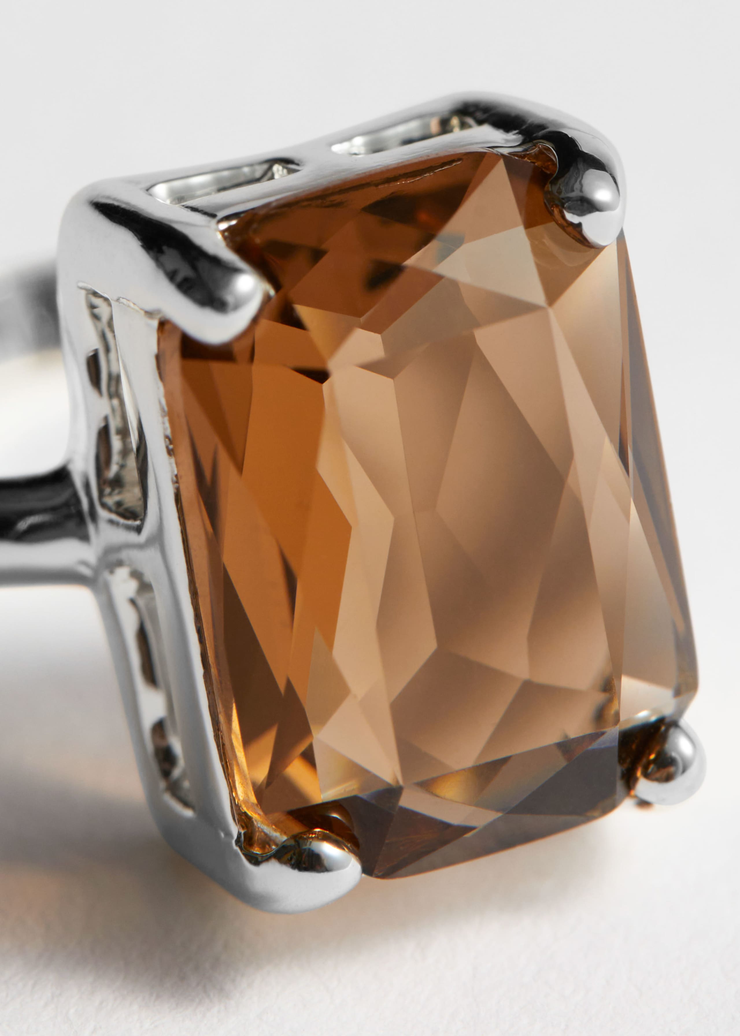 Faceted Crystal Ring - Olive Green - Still Life