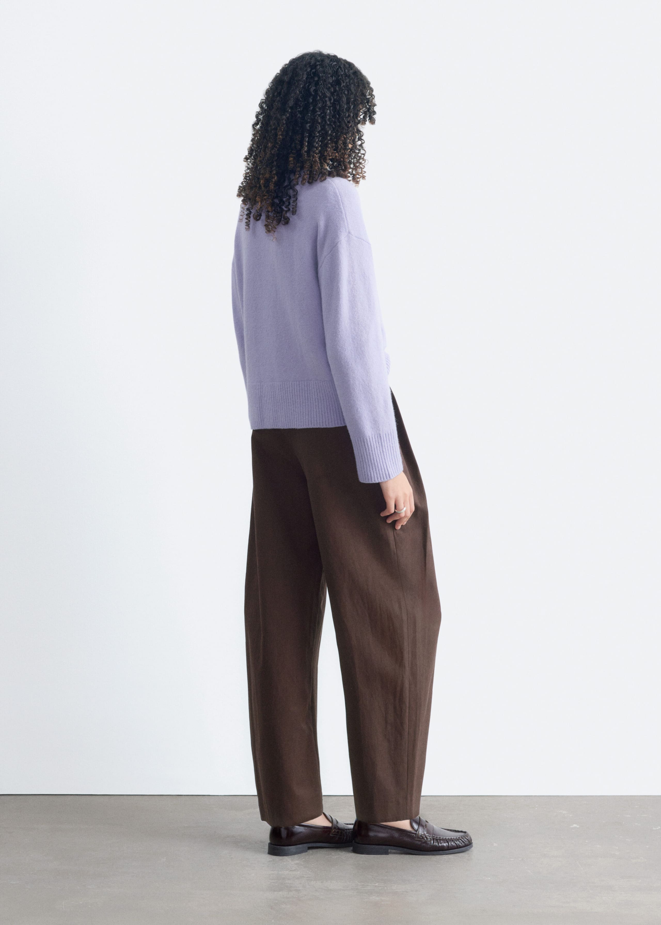 Relaxed Fit Knitted Sweater - Black - Lookbook