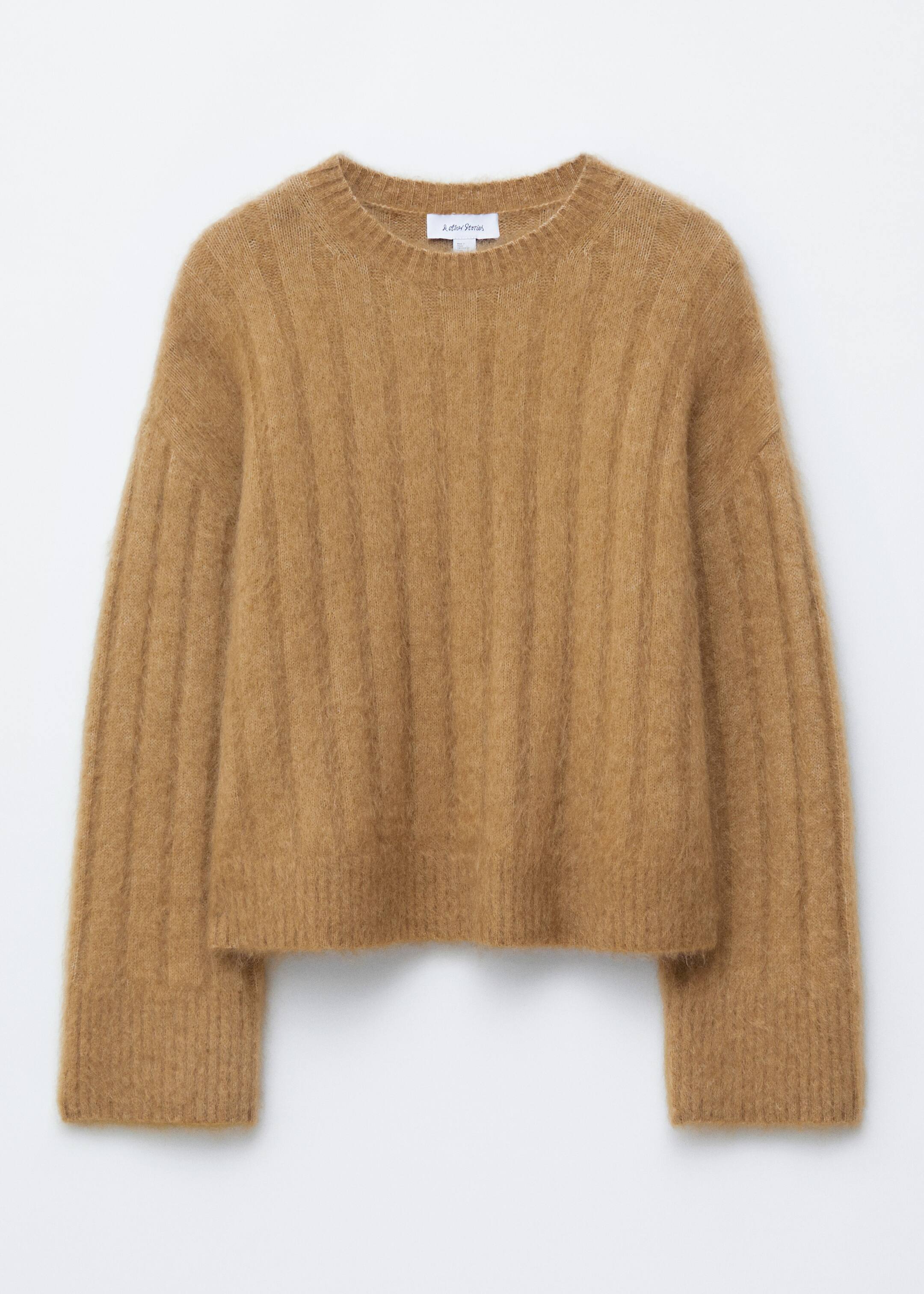 Grotere afbeelding bekijken: Ribgebreide trui van een mohairmix - Donkerbeige - DAMES | H&M NL 6