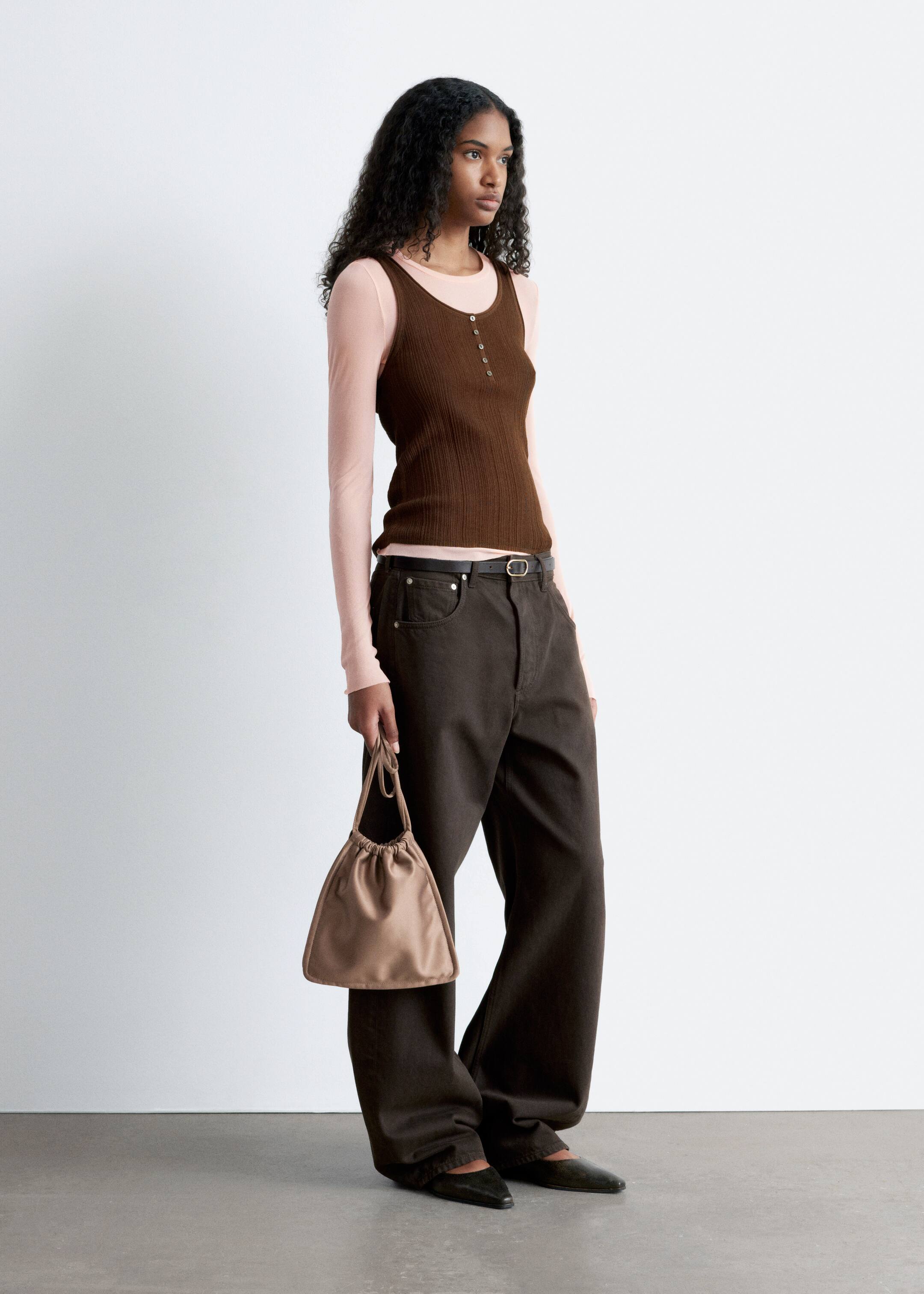 Ingrandisci l'immagine: Scoop-Neck Rib-Knit Tank Top - Dark Brown - DONNA | H&M CH 3