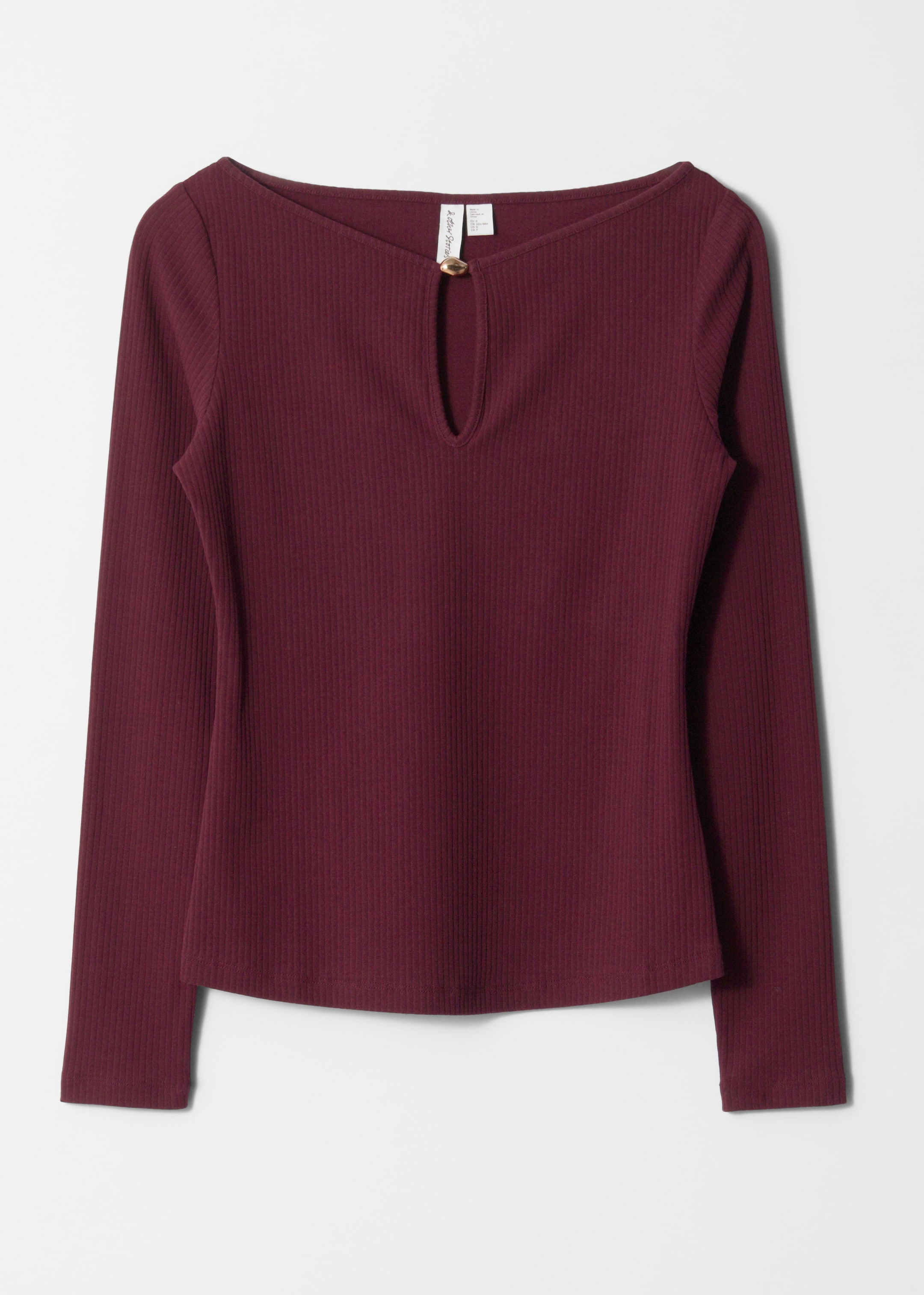 Agrandir l'image: Haut à manches longues et ouverture goutte d’eau - Rouge foncé - FEMME | H&M FR 5