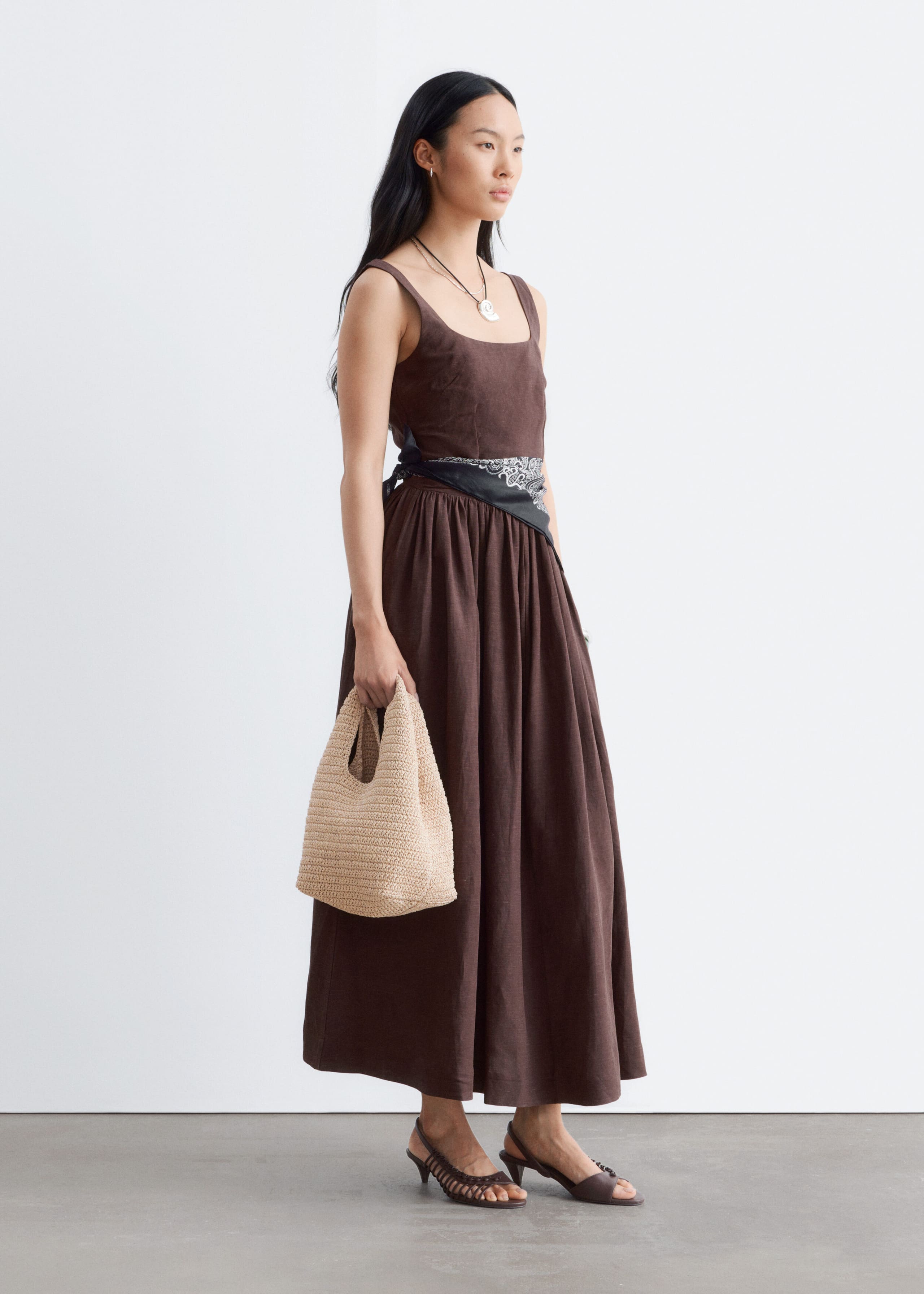 Image of Fit-and-Flare Midi Dress