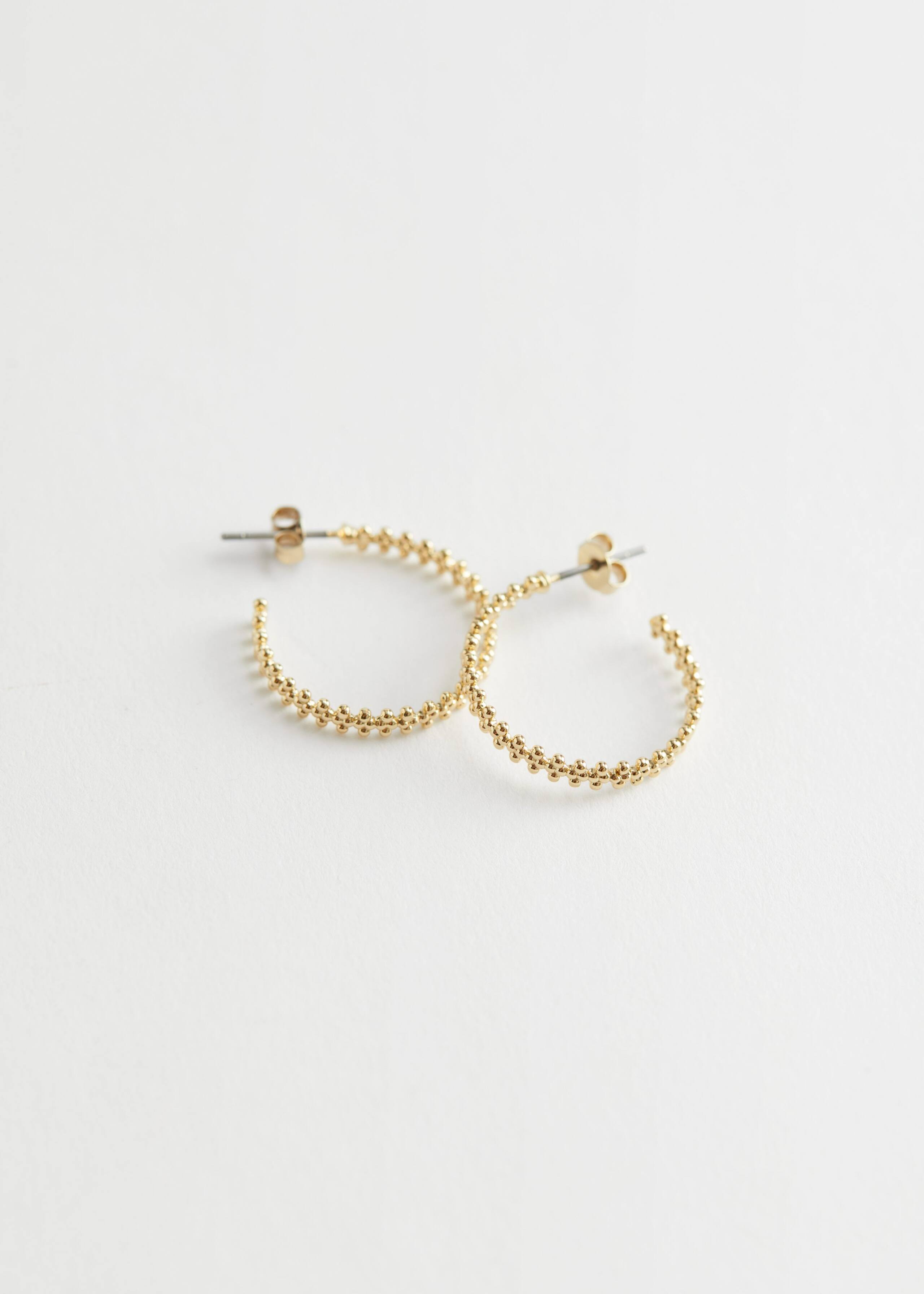 Dotted Mini Hoop Earrings - Gold - Still Life