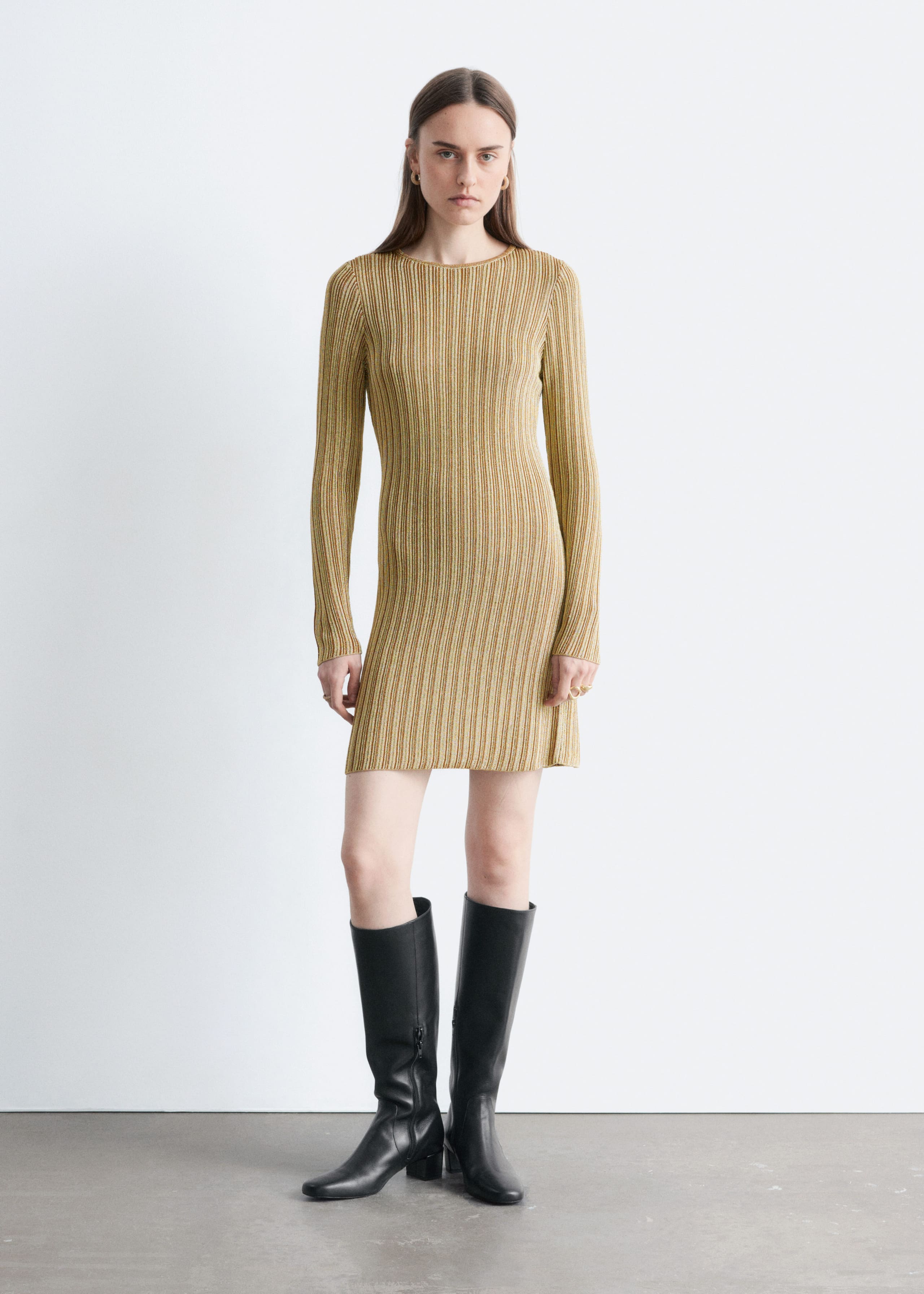 Image of Langärmliges Minikleid aus Rippstrick