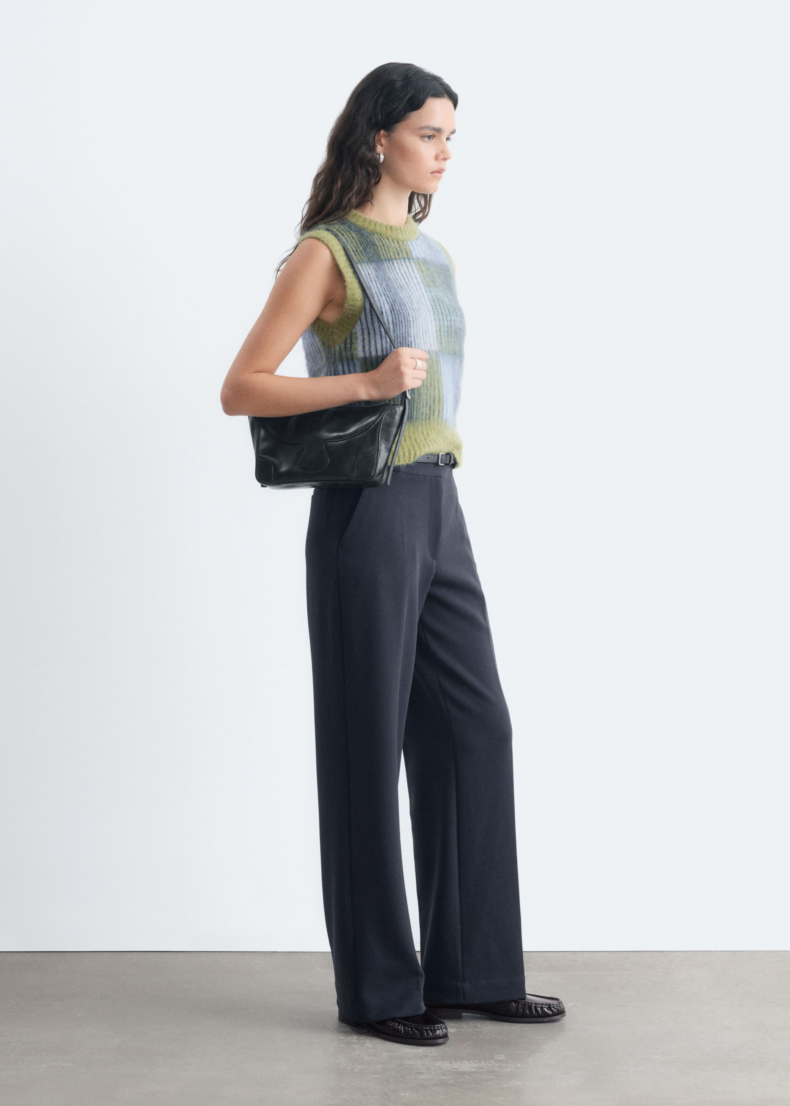Tailored Press Crease Trousers - Dark Brown - Lookbook