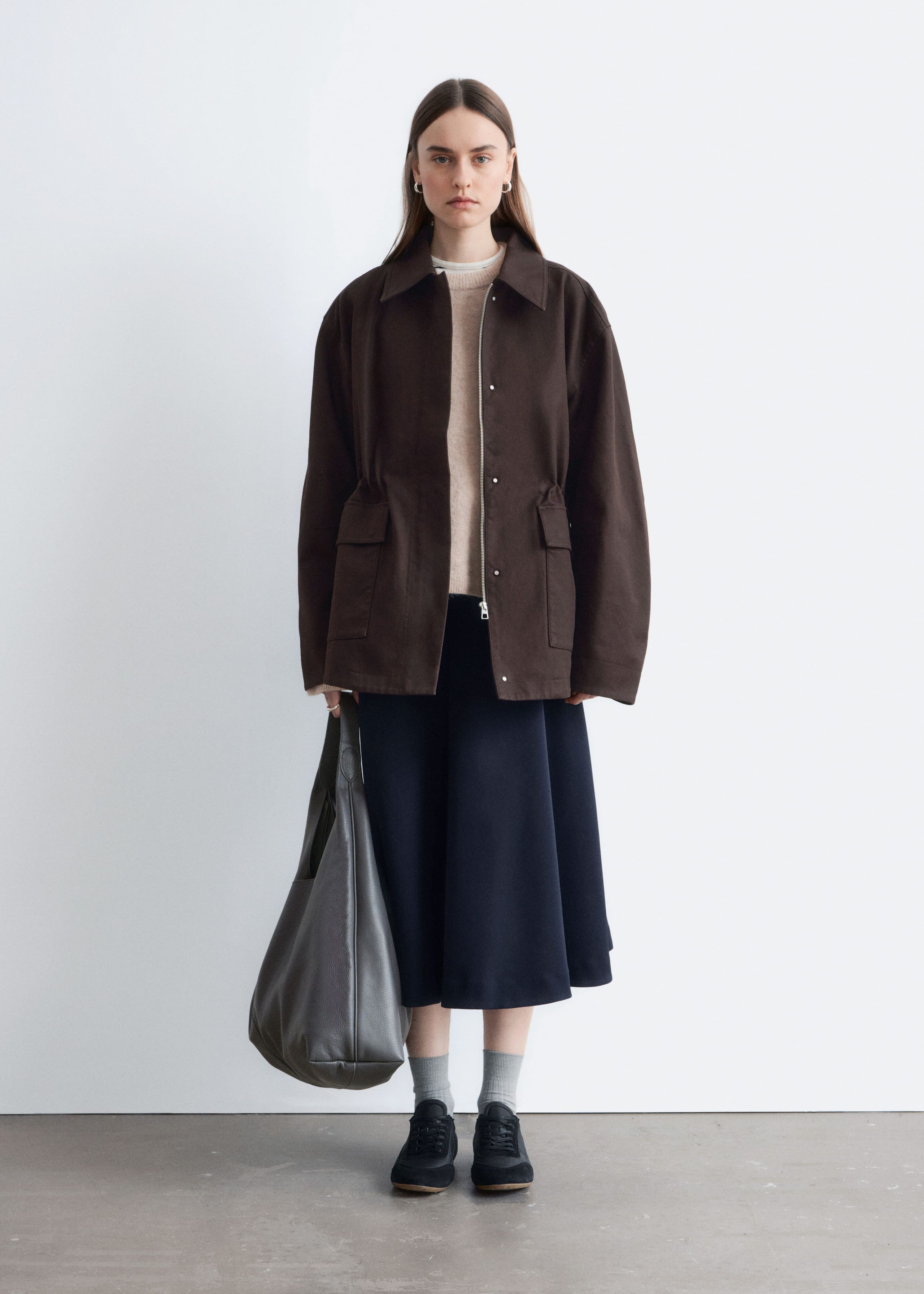 Image of Oversized Drawstring Utility Jacket
