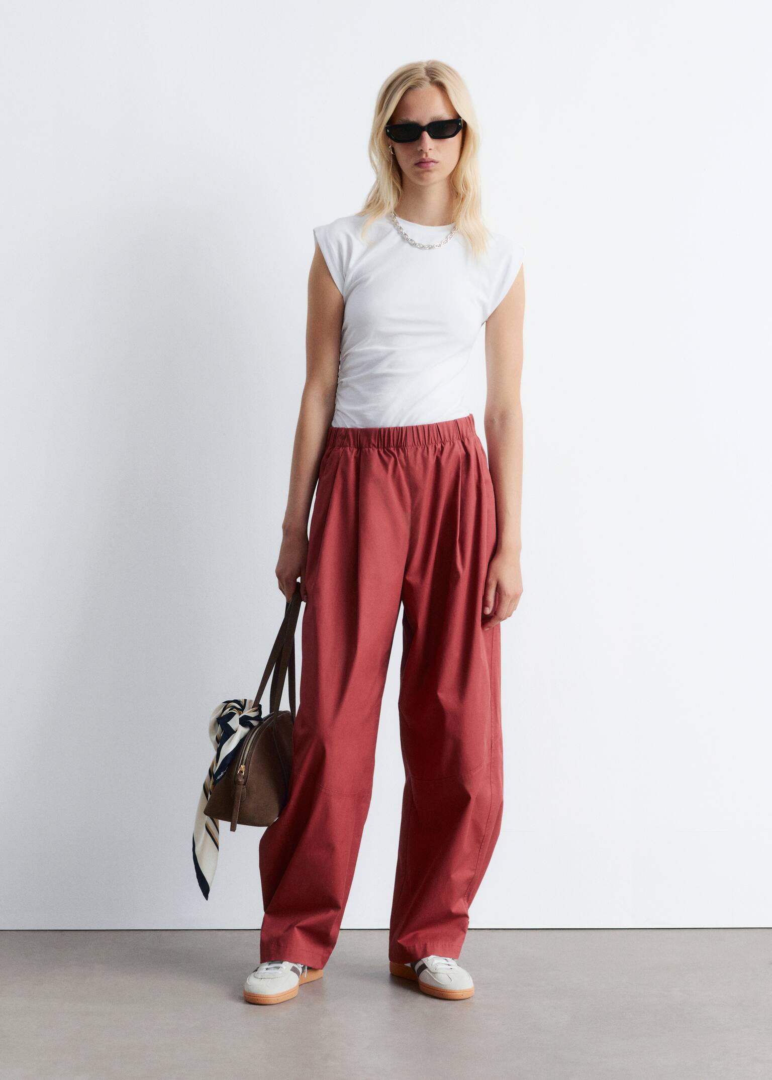 Pantalon parachute à enfiler - Rouge foncé - 6