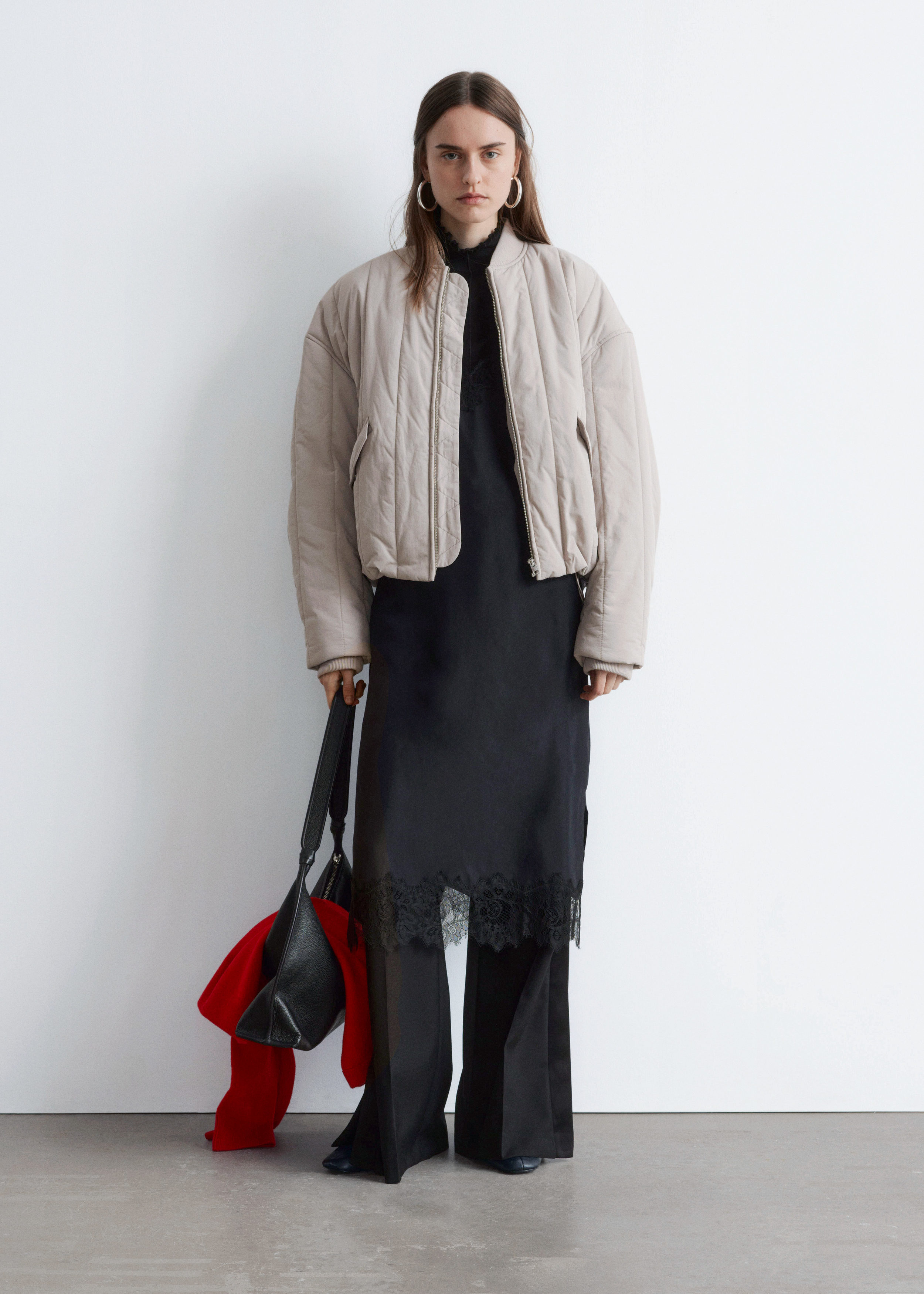 Oversized Bomber Jacket - Light Greige - & Other Stories GB