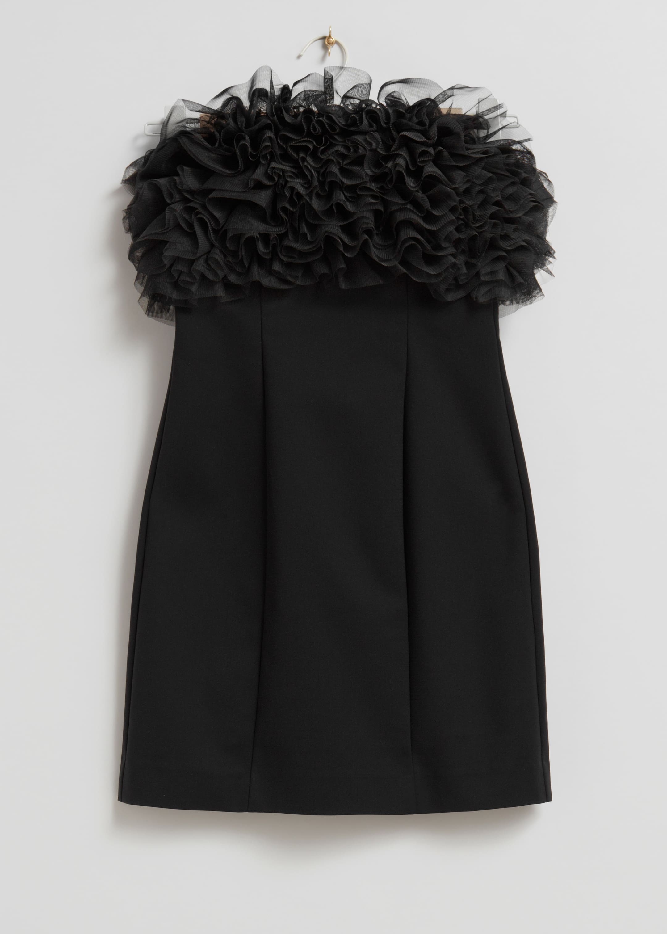 View larger image: Ruffled Tube Mini Dress - Black - Ladies | H&M GB 1