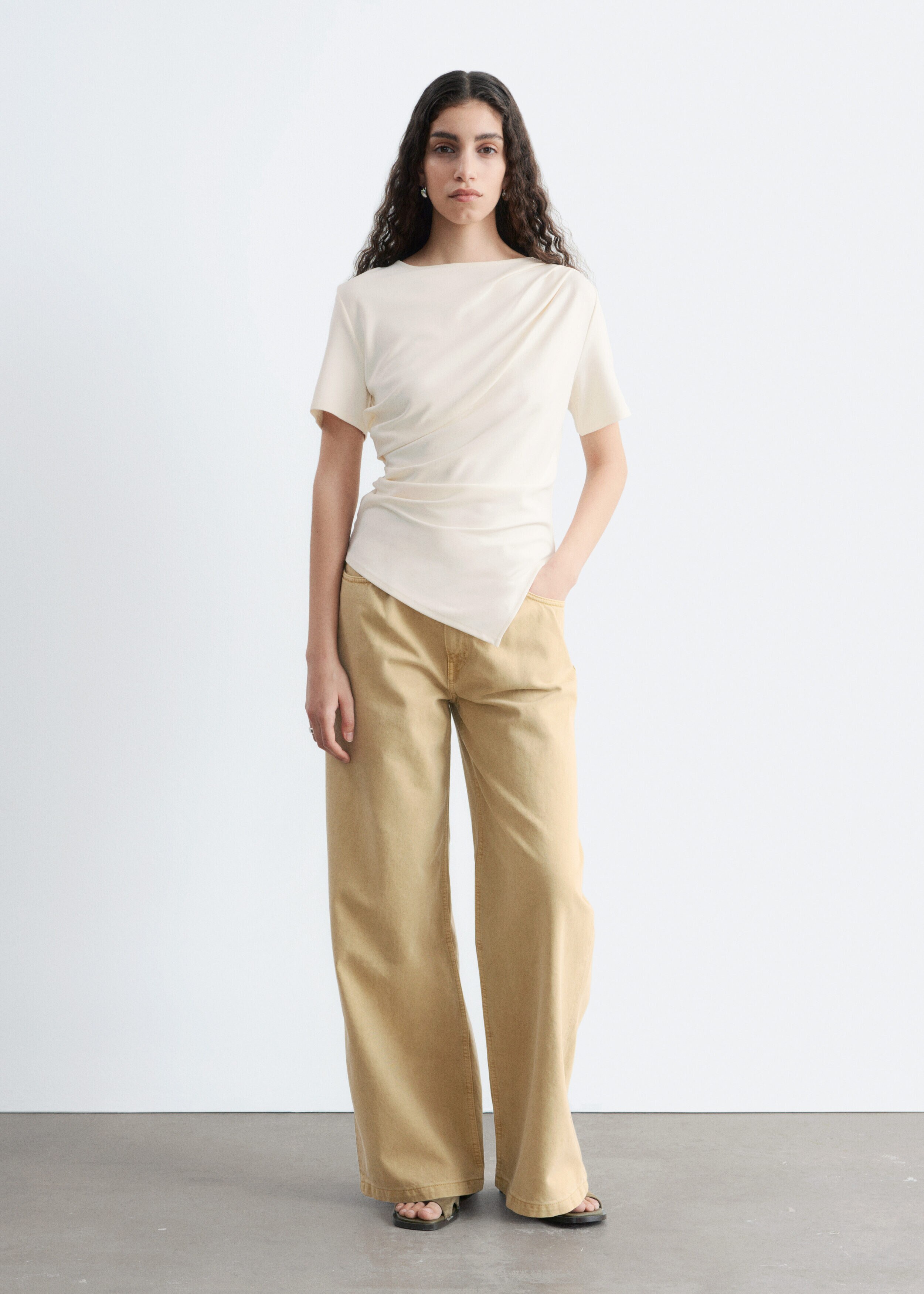 Draped Asymmetric T-shirt - White - T-shirts | & Other Stories US