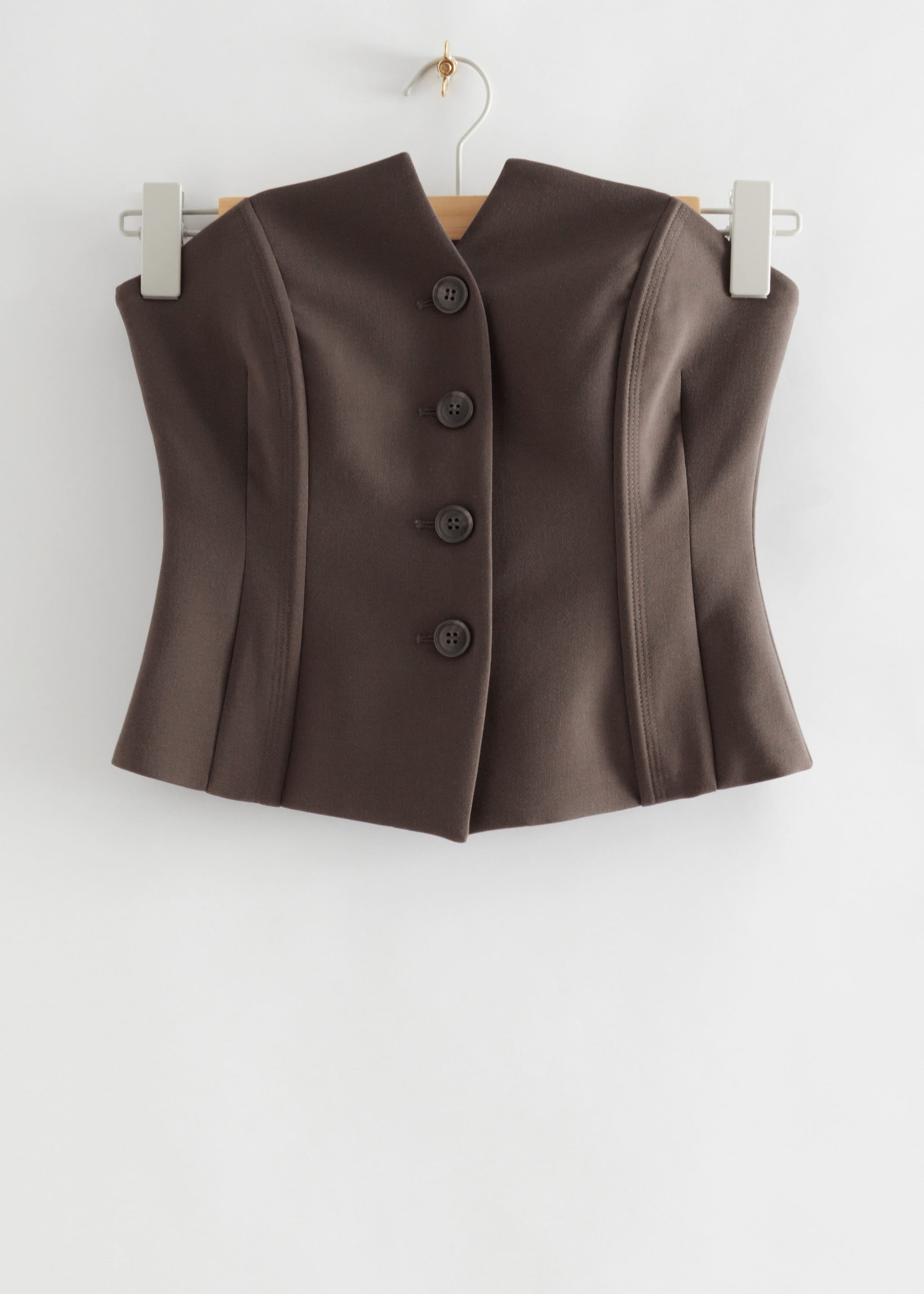 Sleeveless Bustier Top - Dark Brown - Still Life