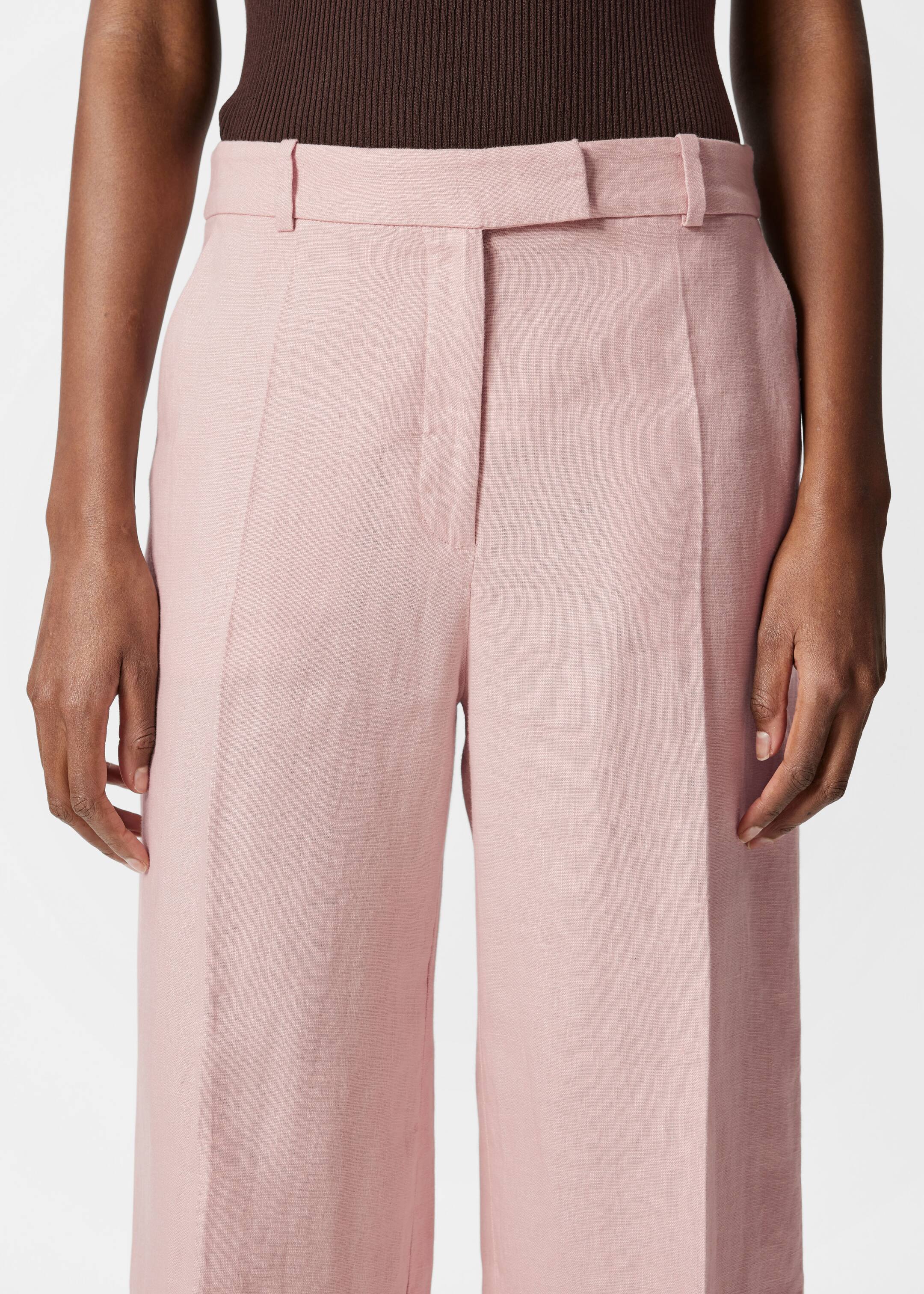 Agrandir l'image: Pantalon habillé en lin - Rose clair - FEMME | H&M BE 2