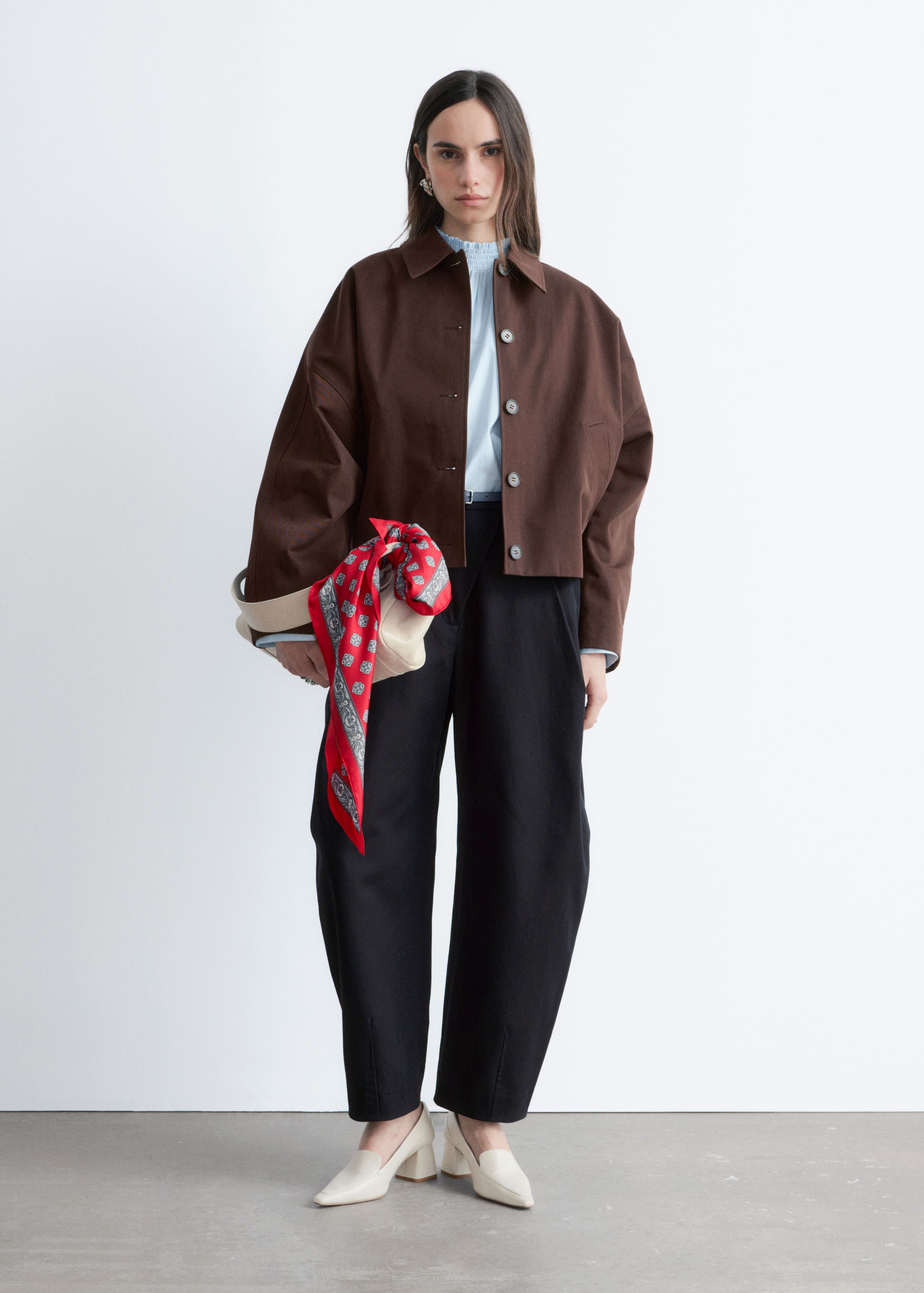 Boxy Cotton Jacket - Beige - Lookbook