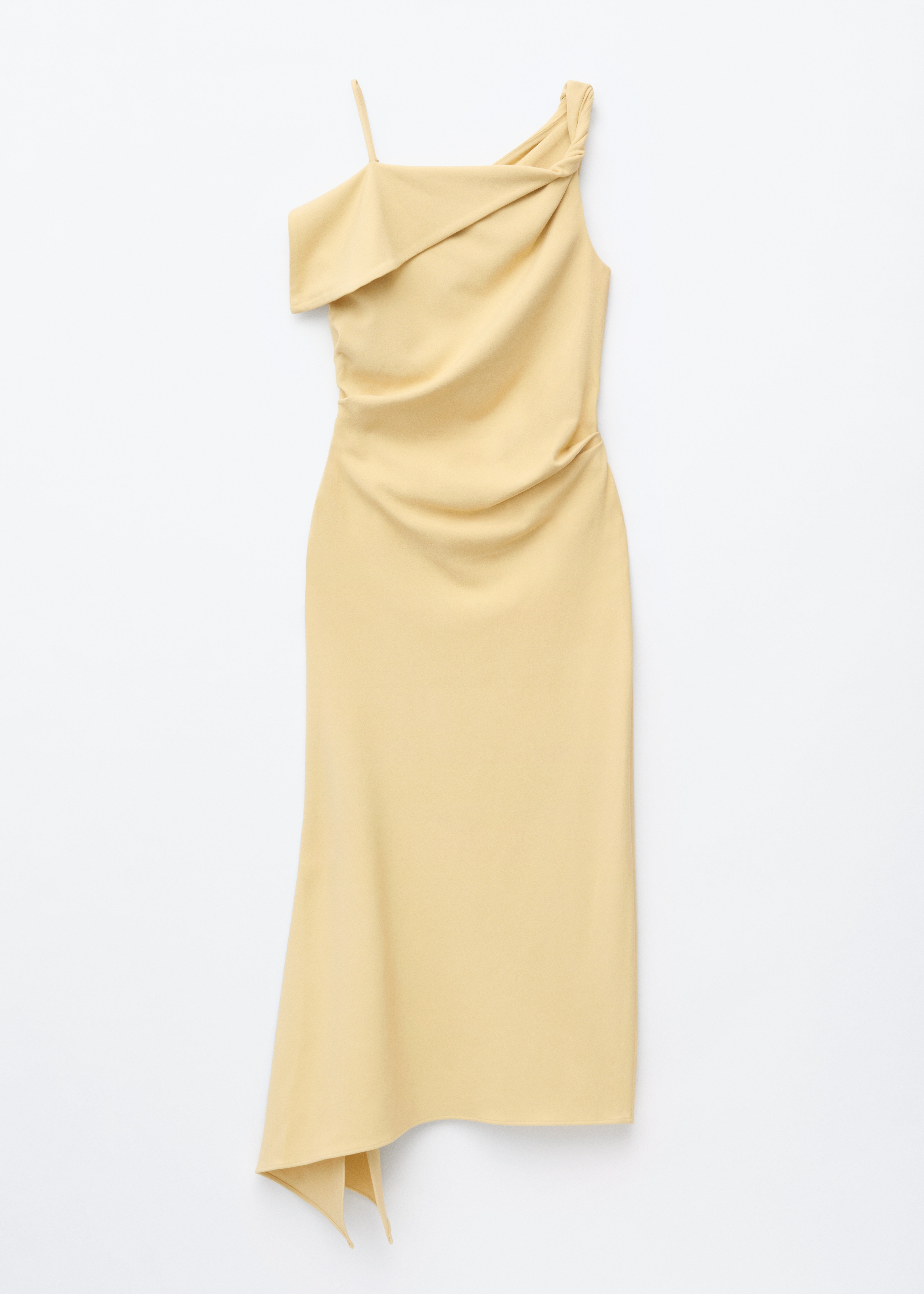 Maxi-jurk met gedraaide bandjes-Light Yellow