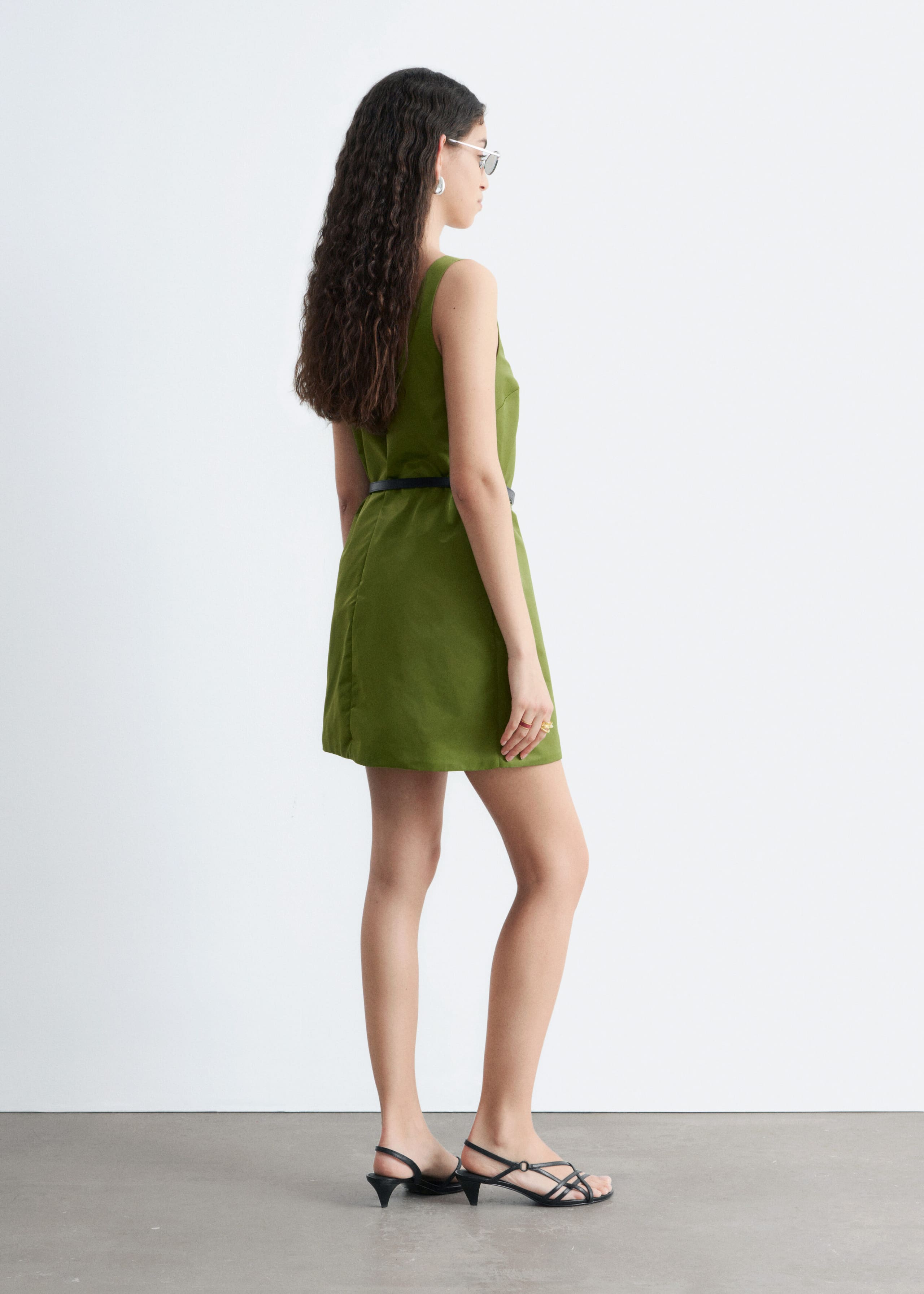 Sculpted Drawstring Mini Dress - Chartreuse - Lookbook