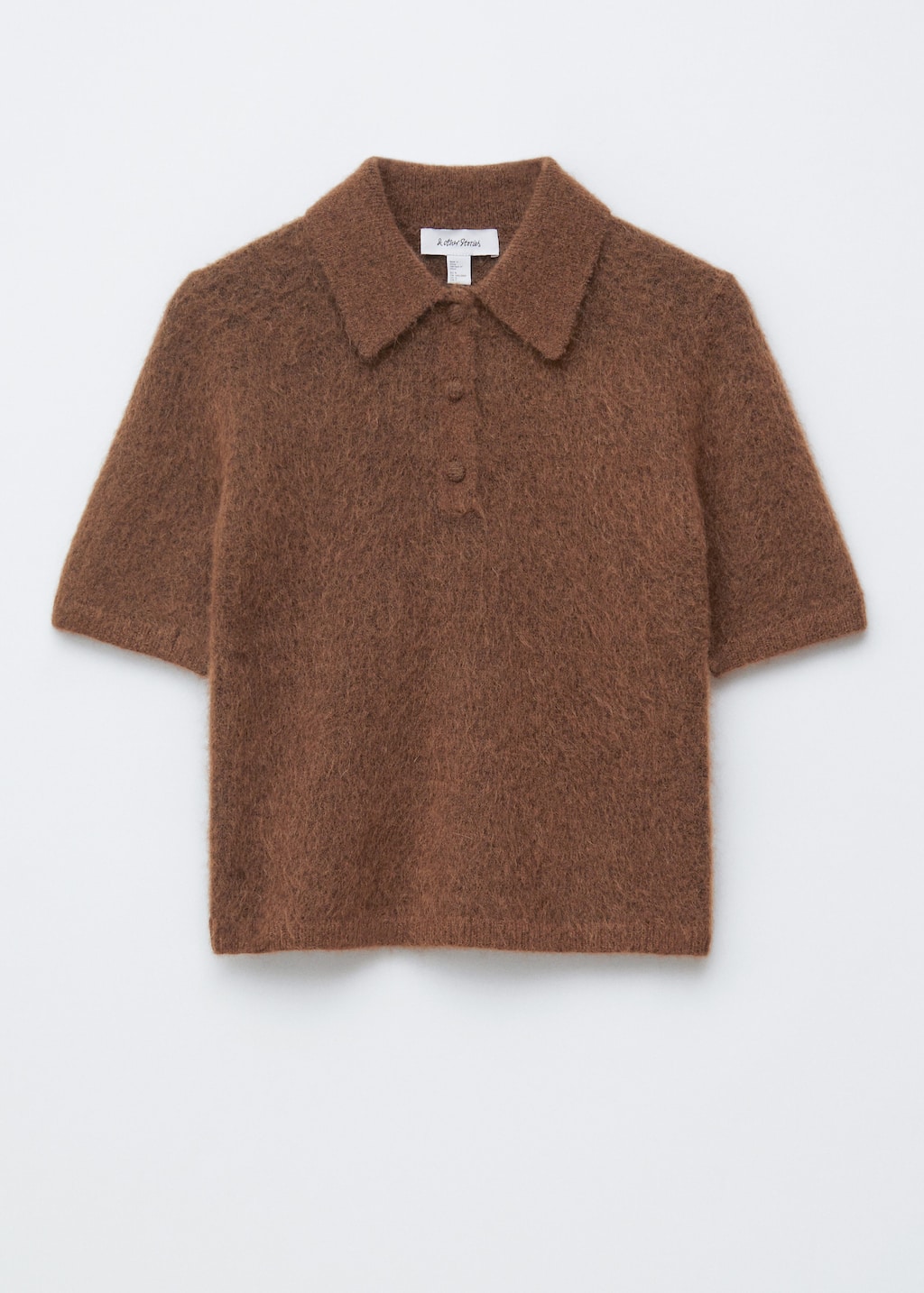 Image of Brushed Knit Polo T-Shirt