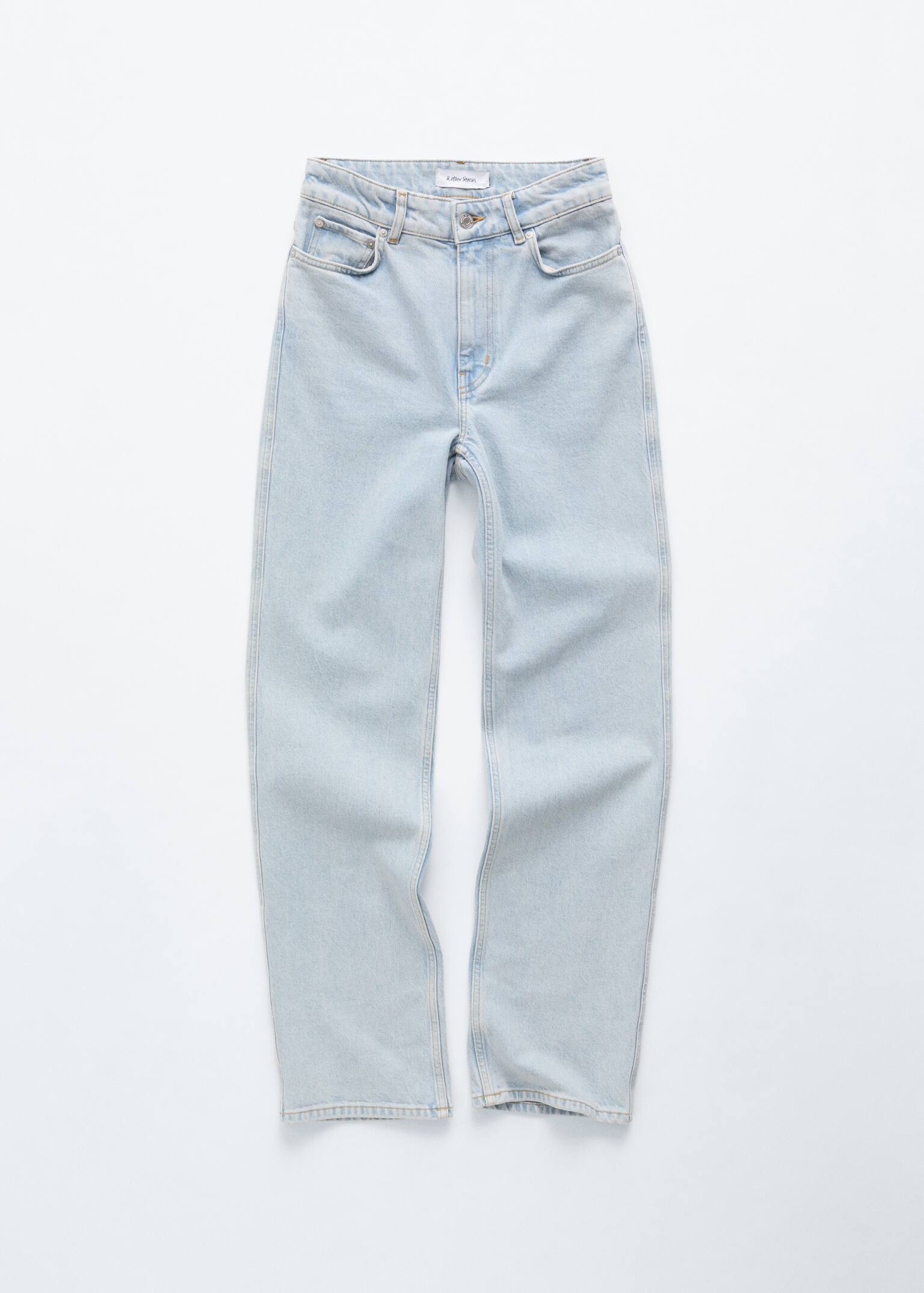 Jeans mit hohem Bund und weitem Bein - Hellblau/Mittelblaue Waschung - 2