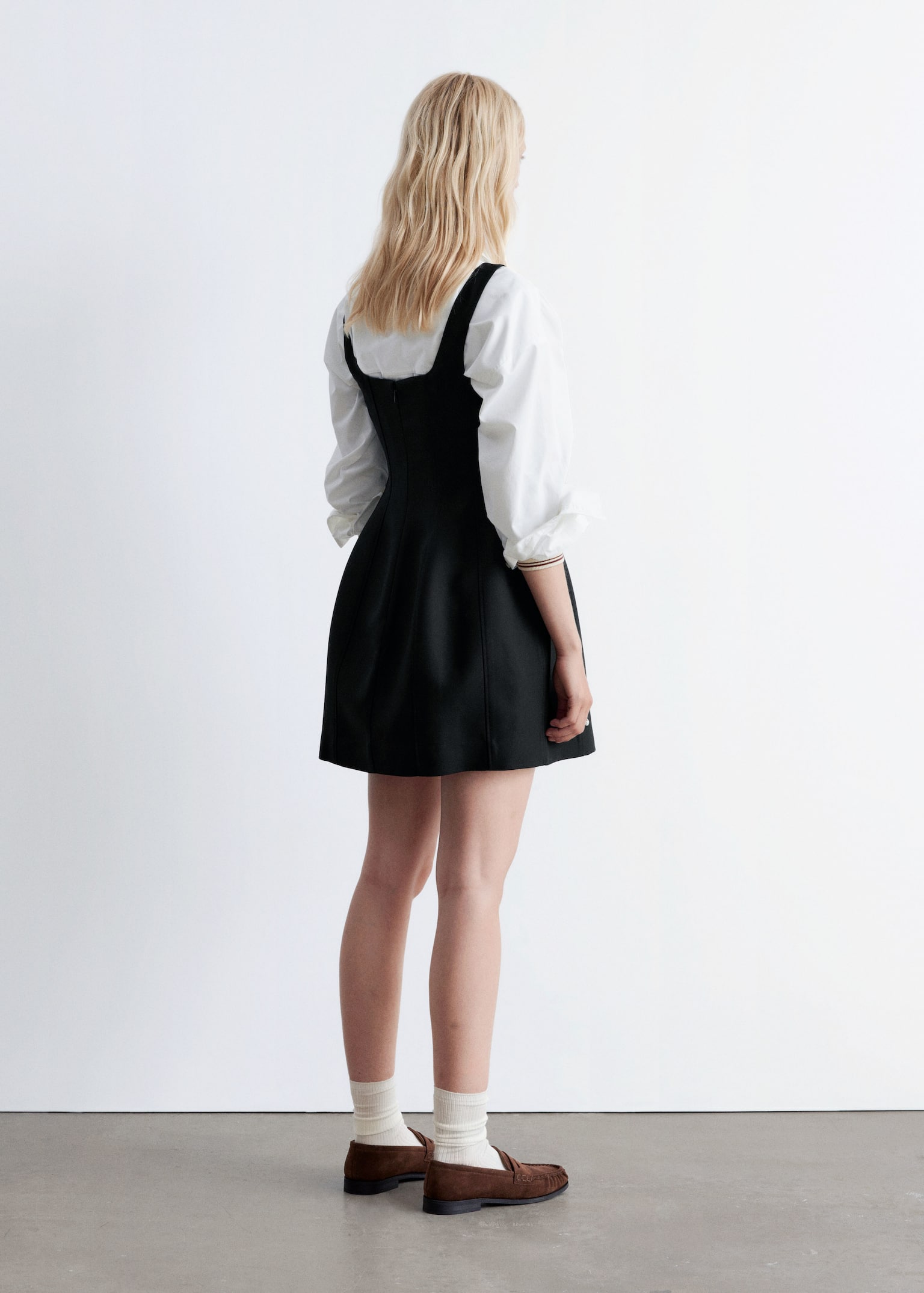 Minikleid im Korsagenstil - Schwarz/Dunkelbraun - 4