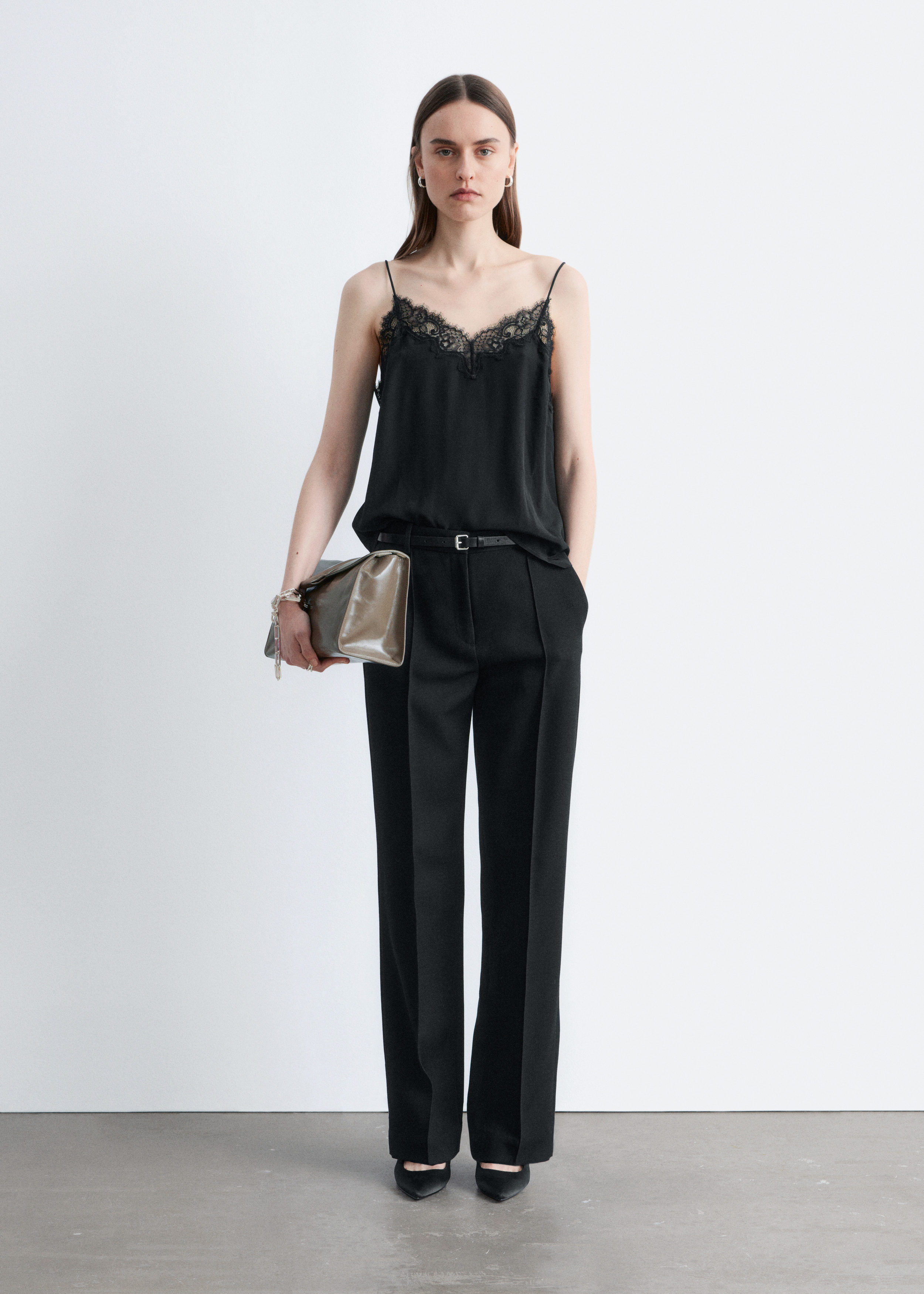 Wool-Blend Tailored Trousers - Black - & Other Stories US