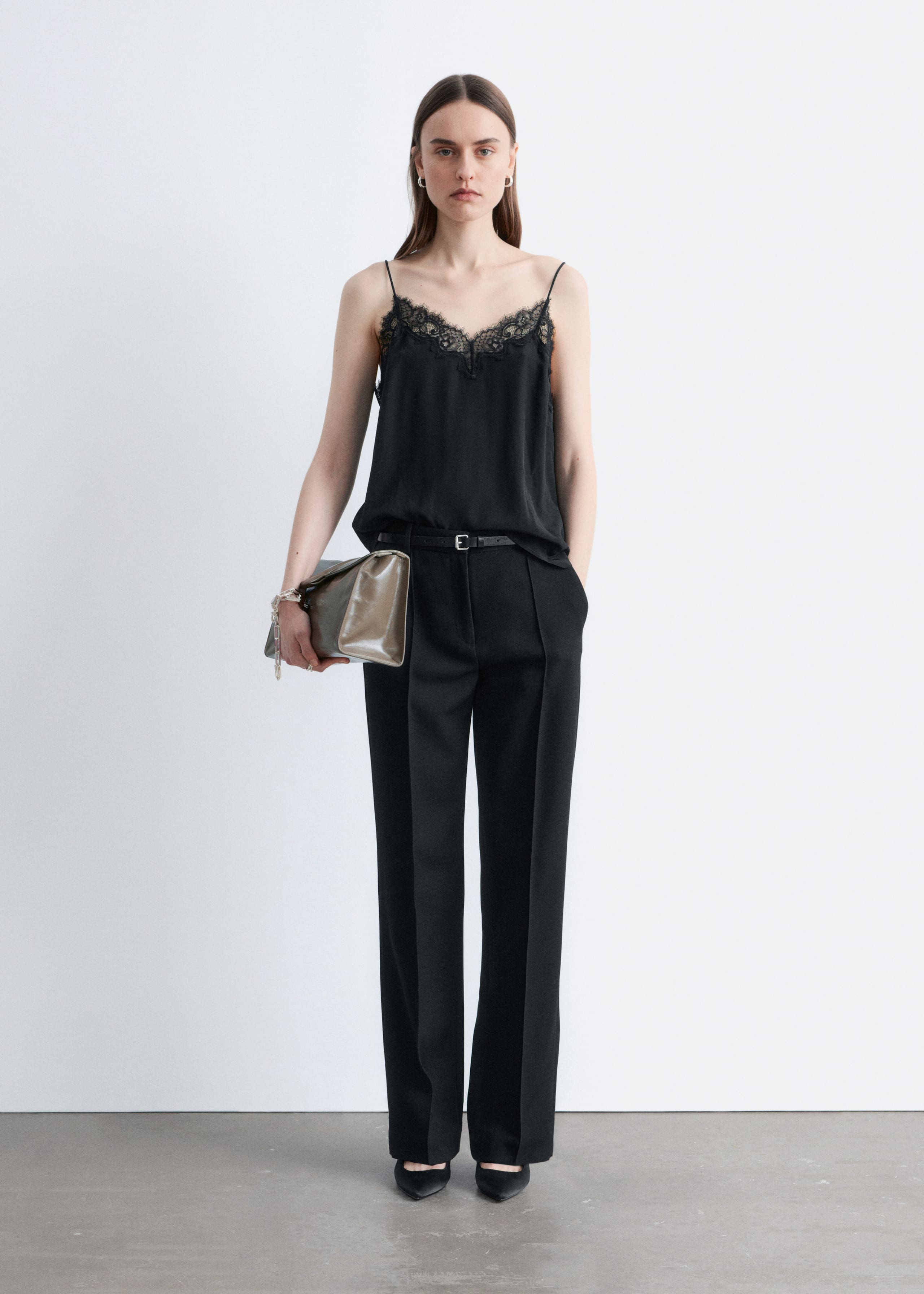 Image of Wool-Blend Tailored Trousers