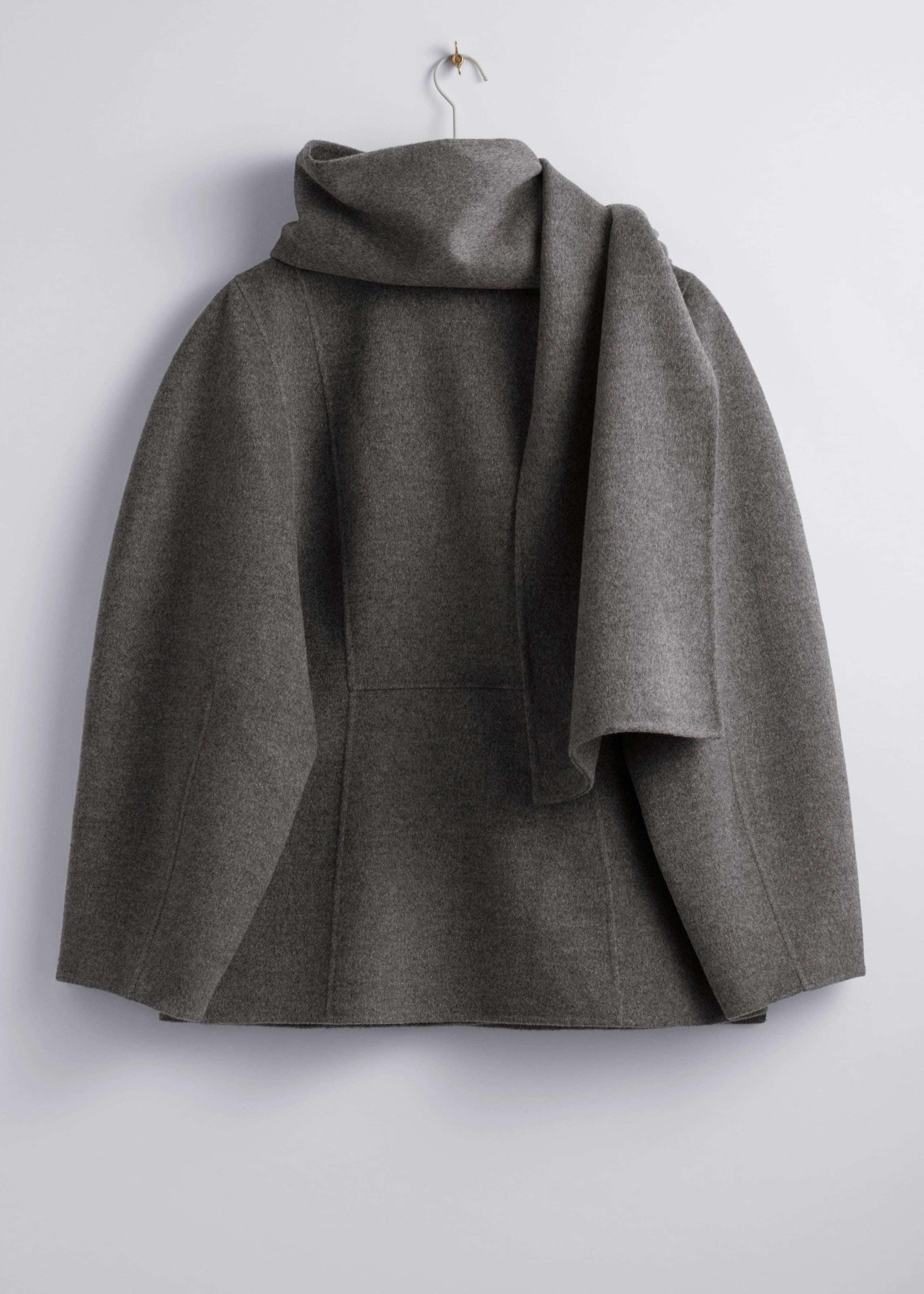 Wool Scarf Jacket - Grey - Still Life