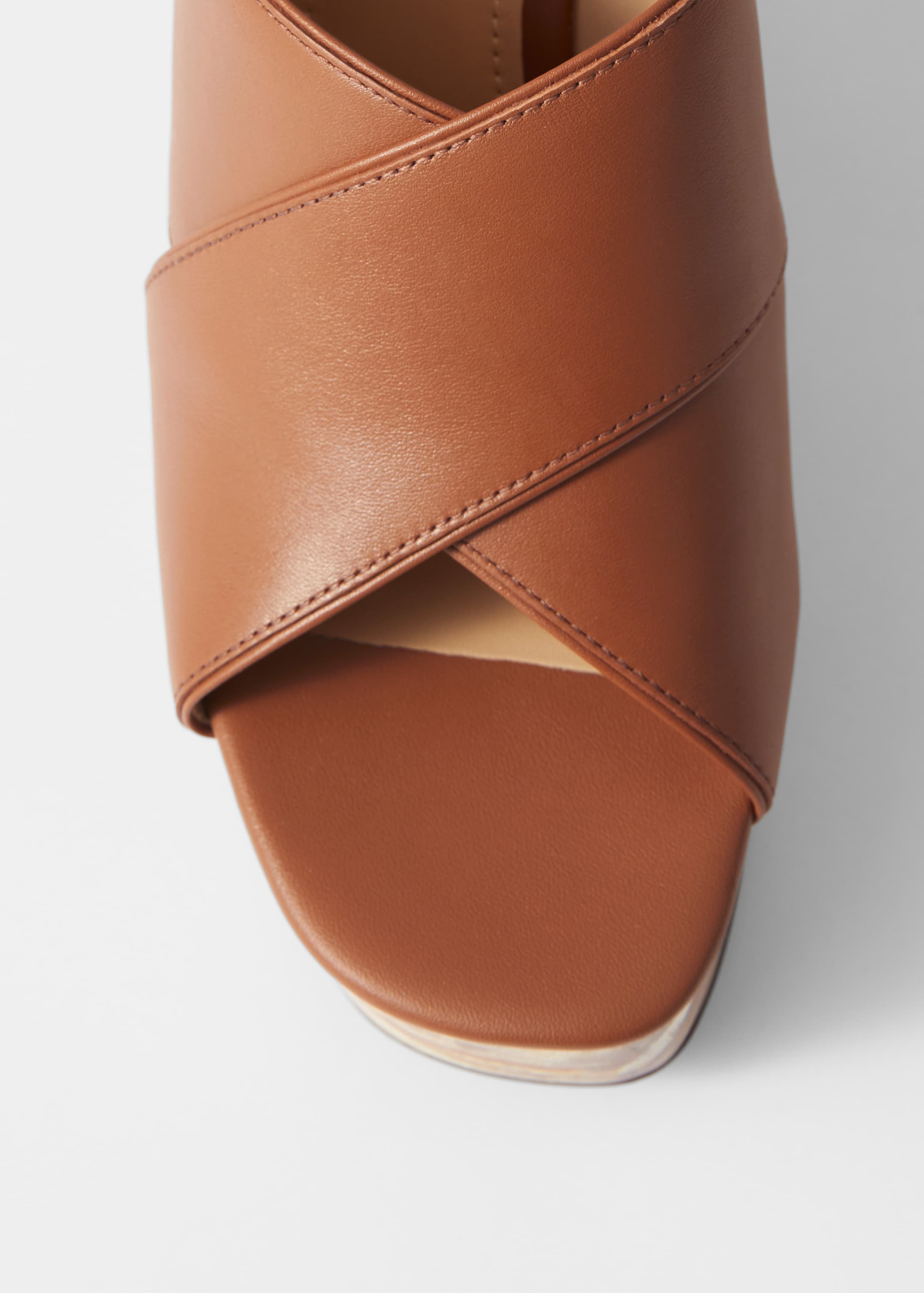 Se større billede: Plateausandaler med kilehæl i læder - Brun - DAME | H&M DK 5
