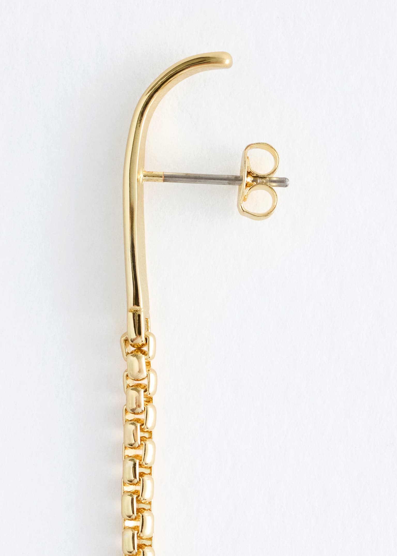 Long Chain Earcuff Earrings - Gold/Gold/Silver - 4