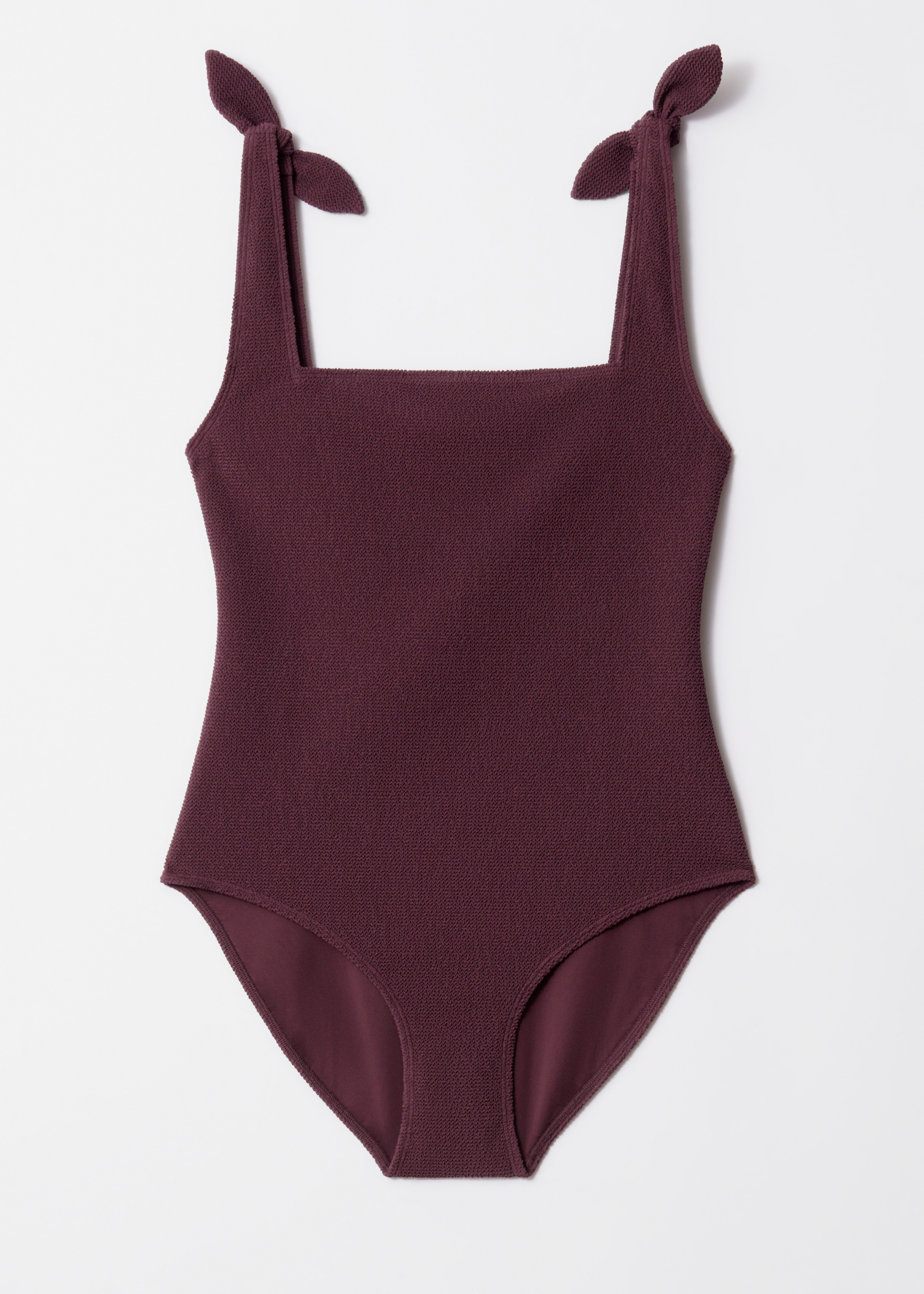 Costume da bagno in tessuto lavorato con lacci - Marrone/Arancione/Blu cielo/Rosa/Verde kaki