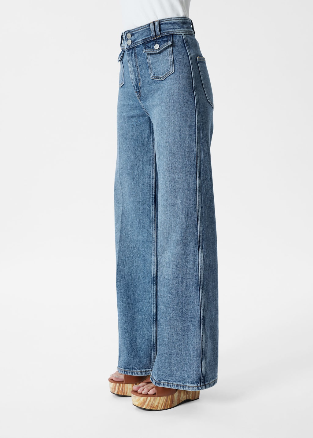 Image of Press-Crease Flared Jeans