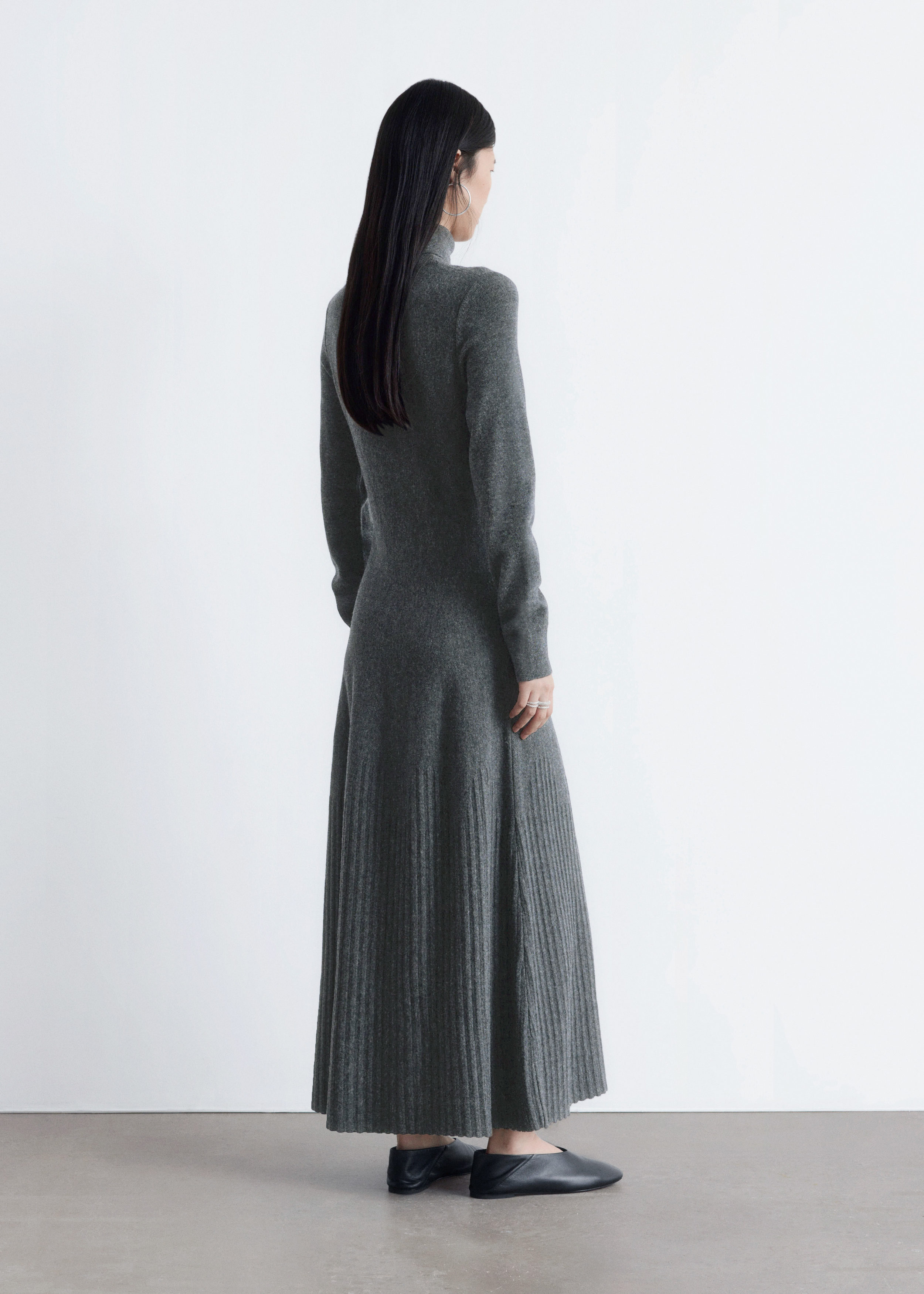 Merino Wool Turtleneck Maxi Dress - Dark Grey - & Other Stories US