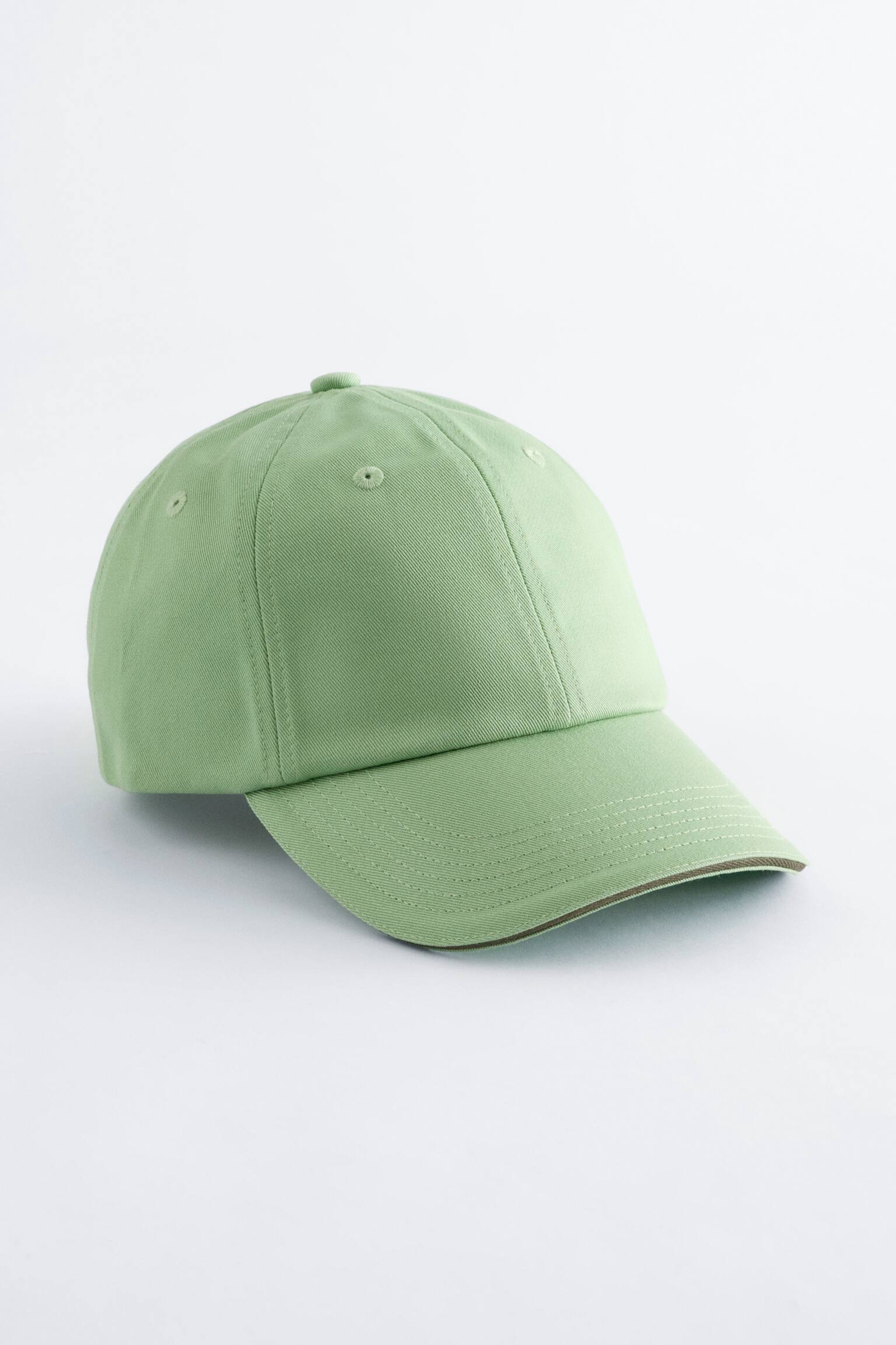 כובע בייסבול עשוי טוויל-כותנה - Green/Dark Brown - 1