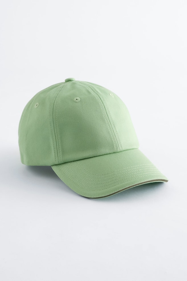 Boné de basebol em sarja de algodão - Verde/Castanho escuro/Amarelo/Cinzento escuro - 1