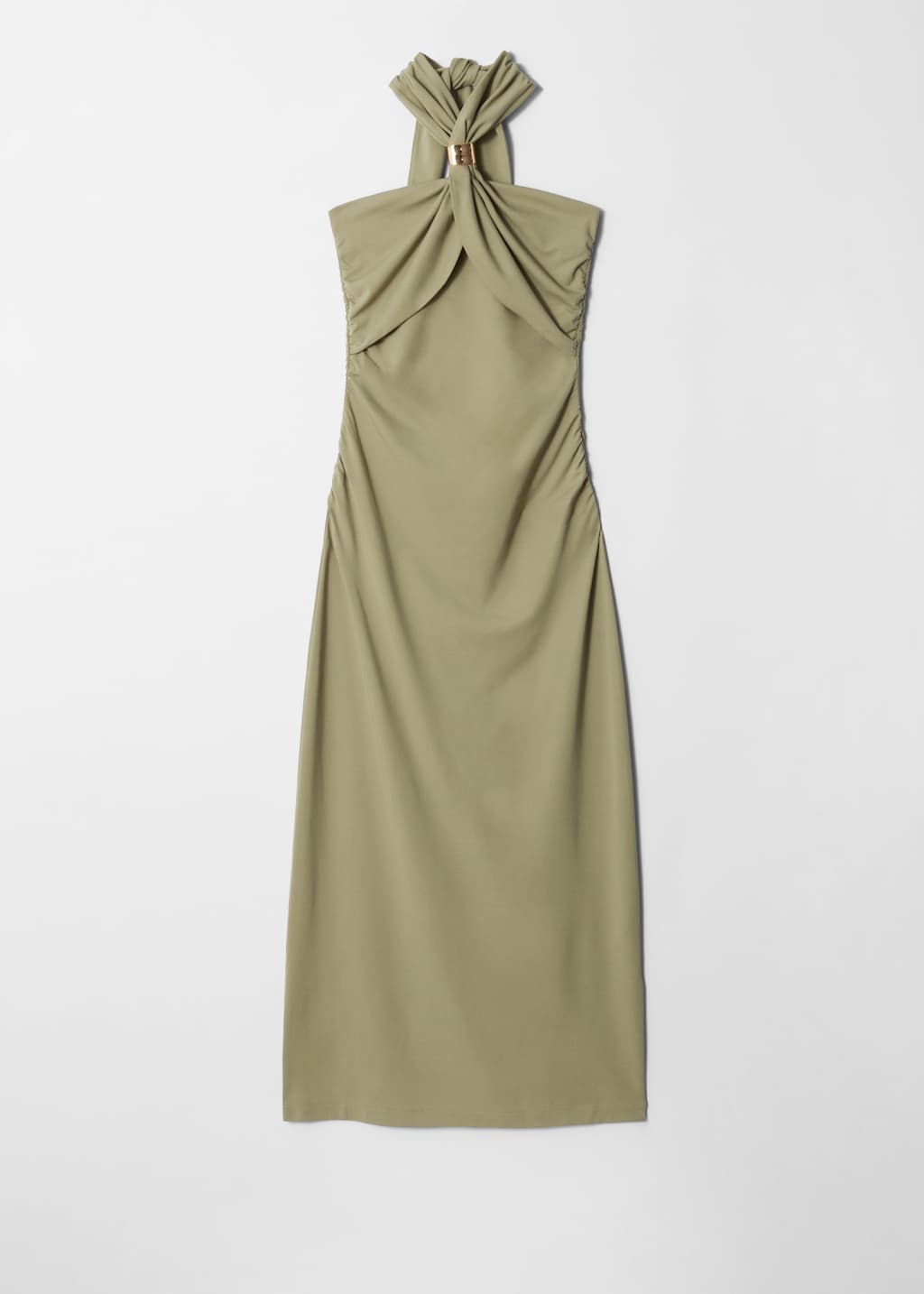 Image of Vestido midi con cuello halter