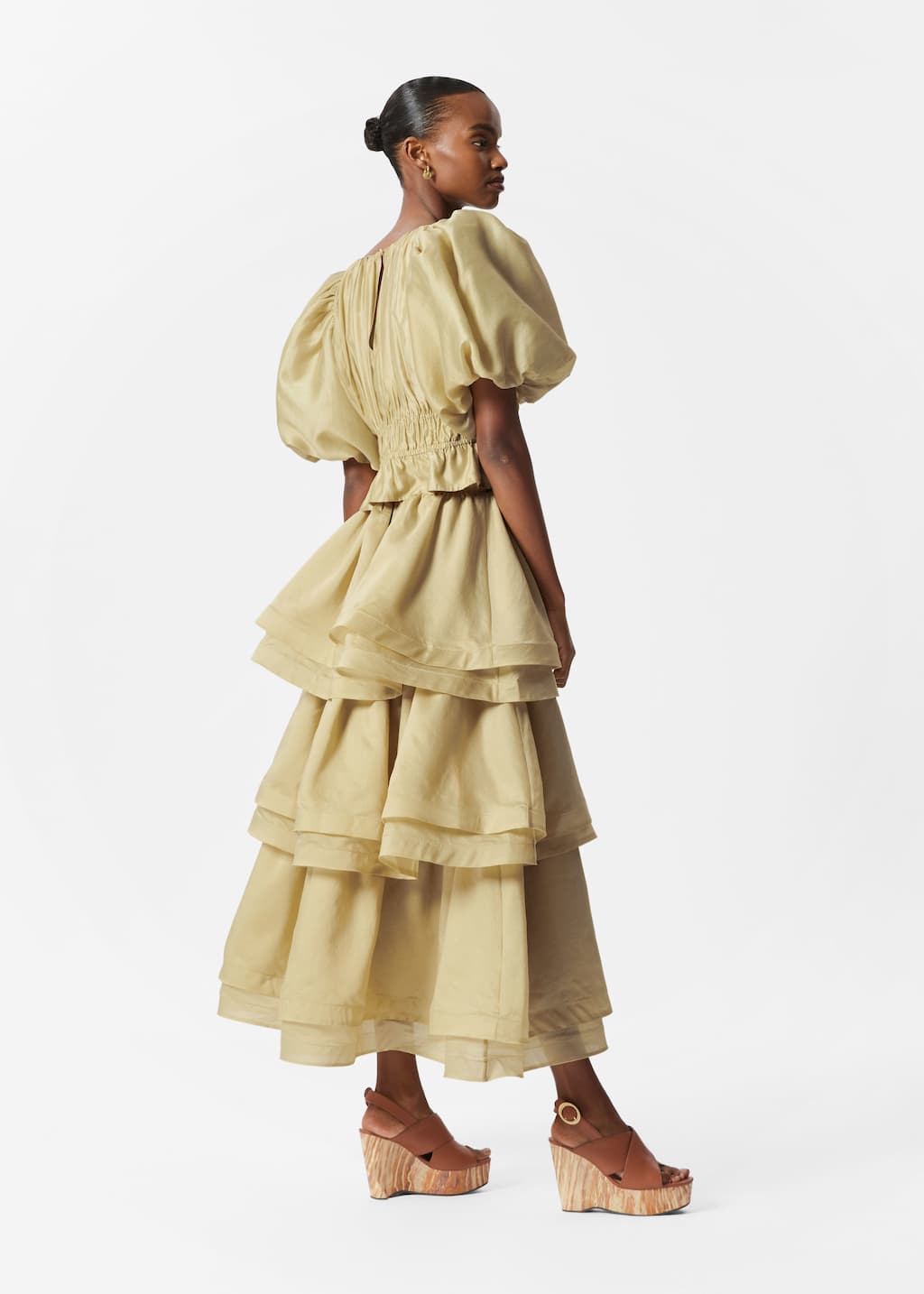Image of Falda midi con volantes