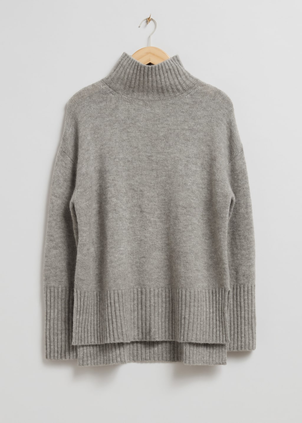 Pull en maille à col montant - Taupe chiné - Still Life