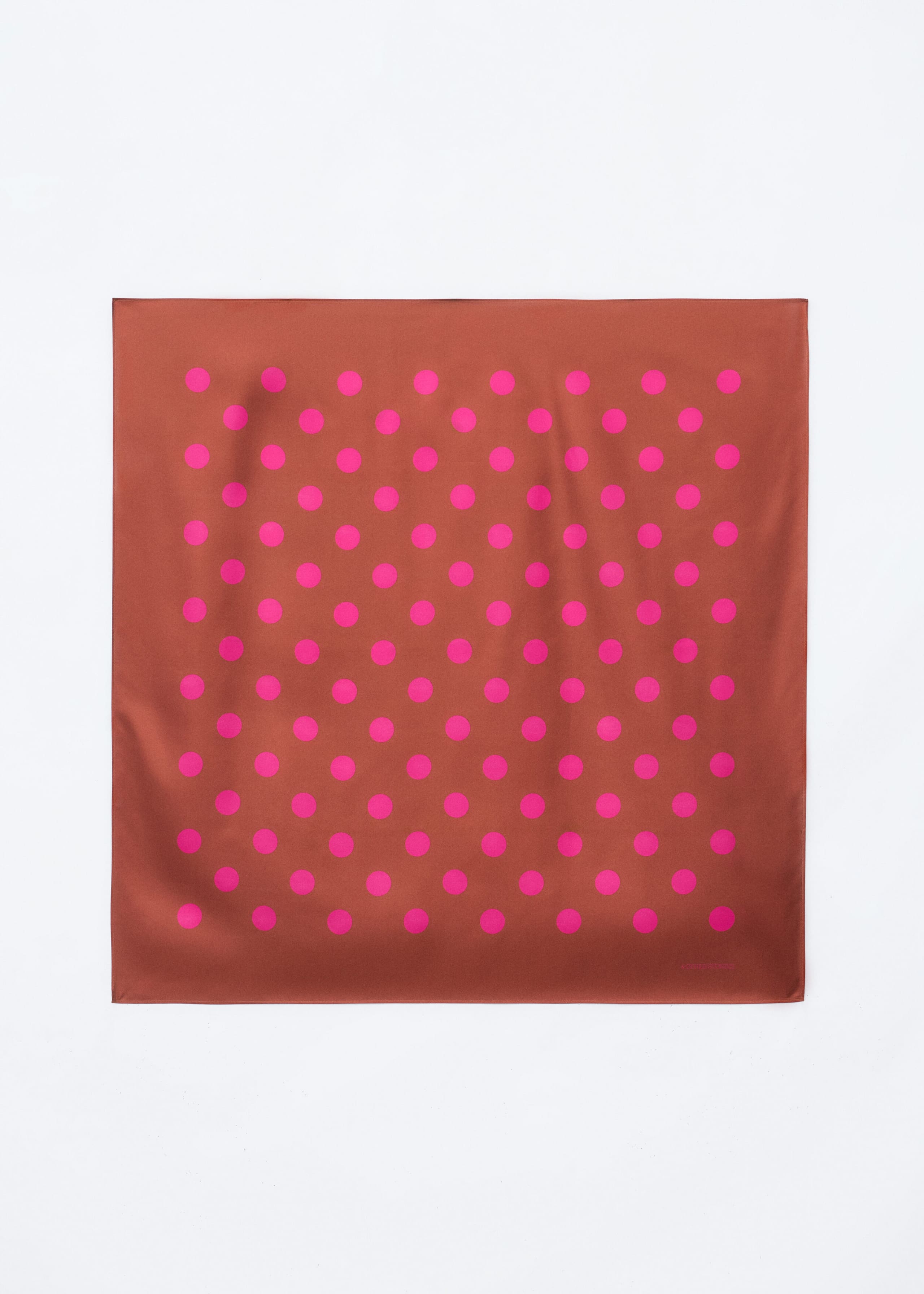 Polkadot Print Scarf - Brown/Pink Dots - Bodegón