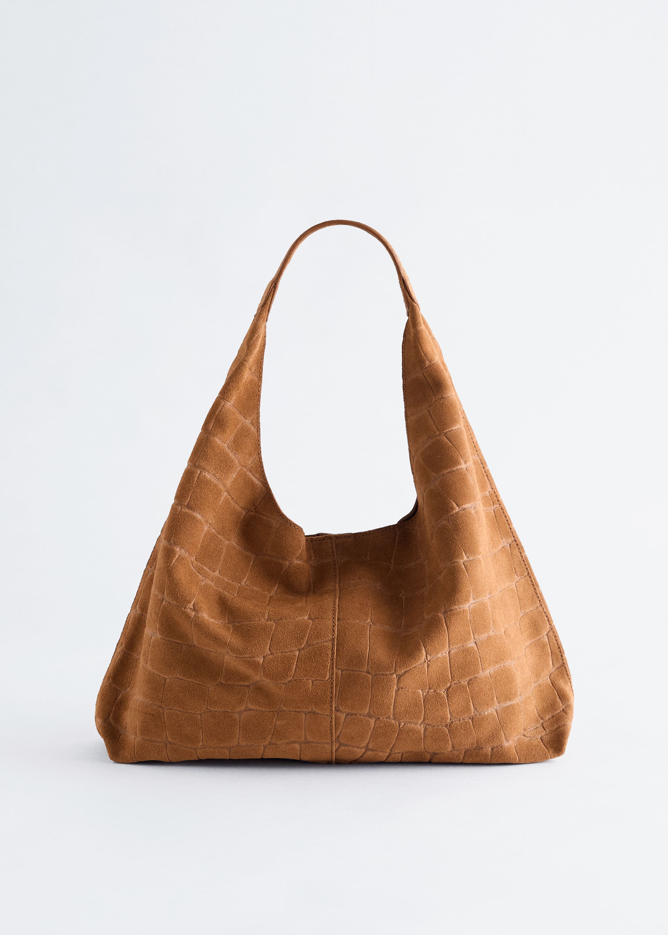 Visa större bild: Liten krokodilmönstrad toteväska i mocka - mörkbeige - DAM | H&M SE 3