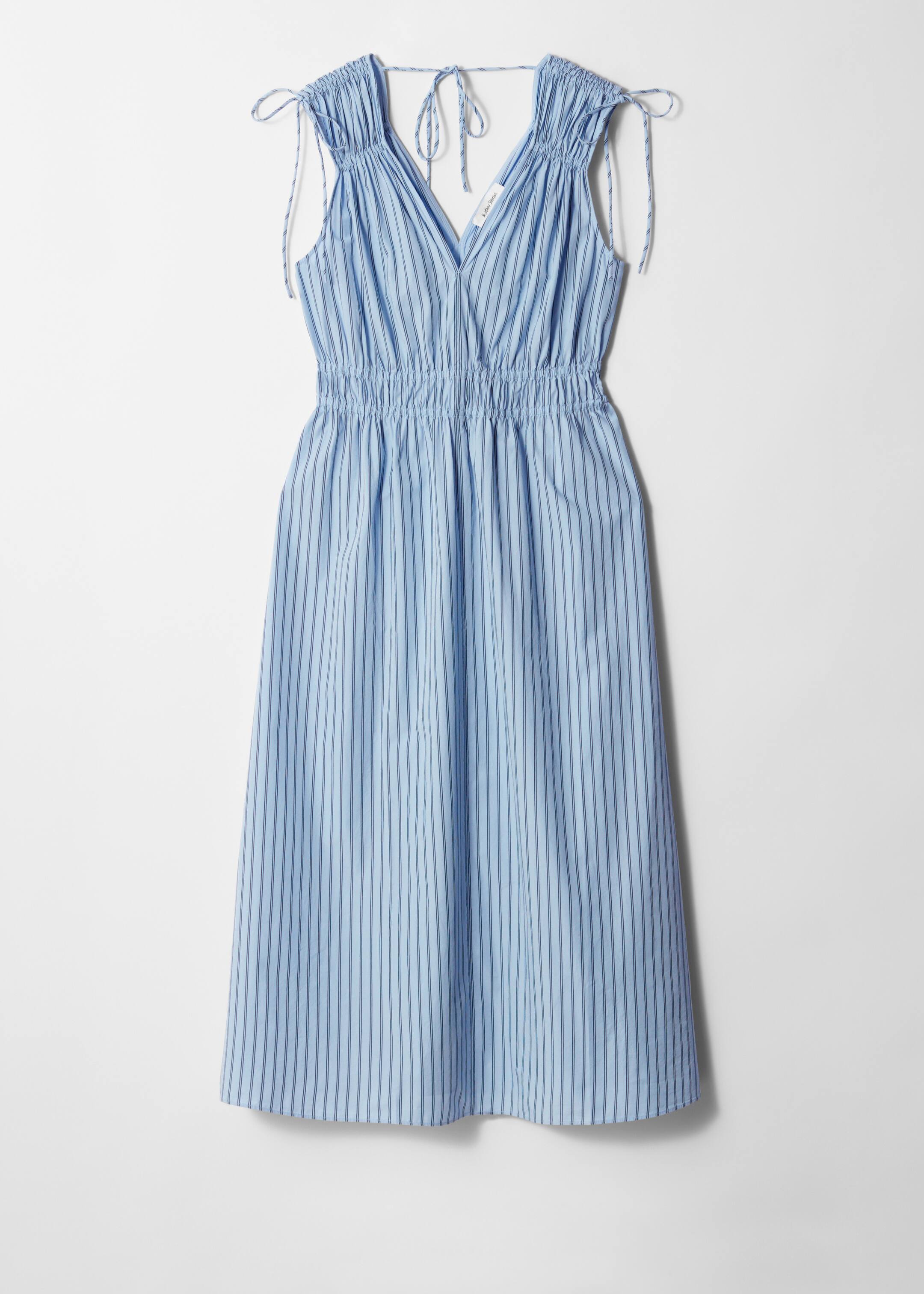 View larger image: Tie-Detailed Midi Dress - Blue Stripes - Ladies | H&M GB 4