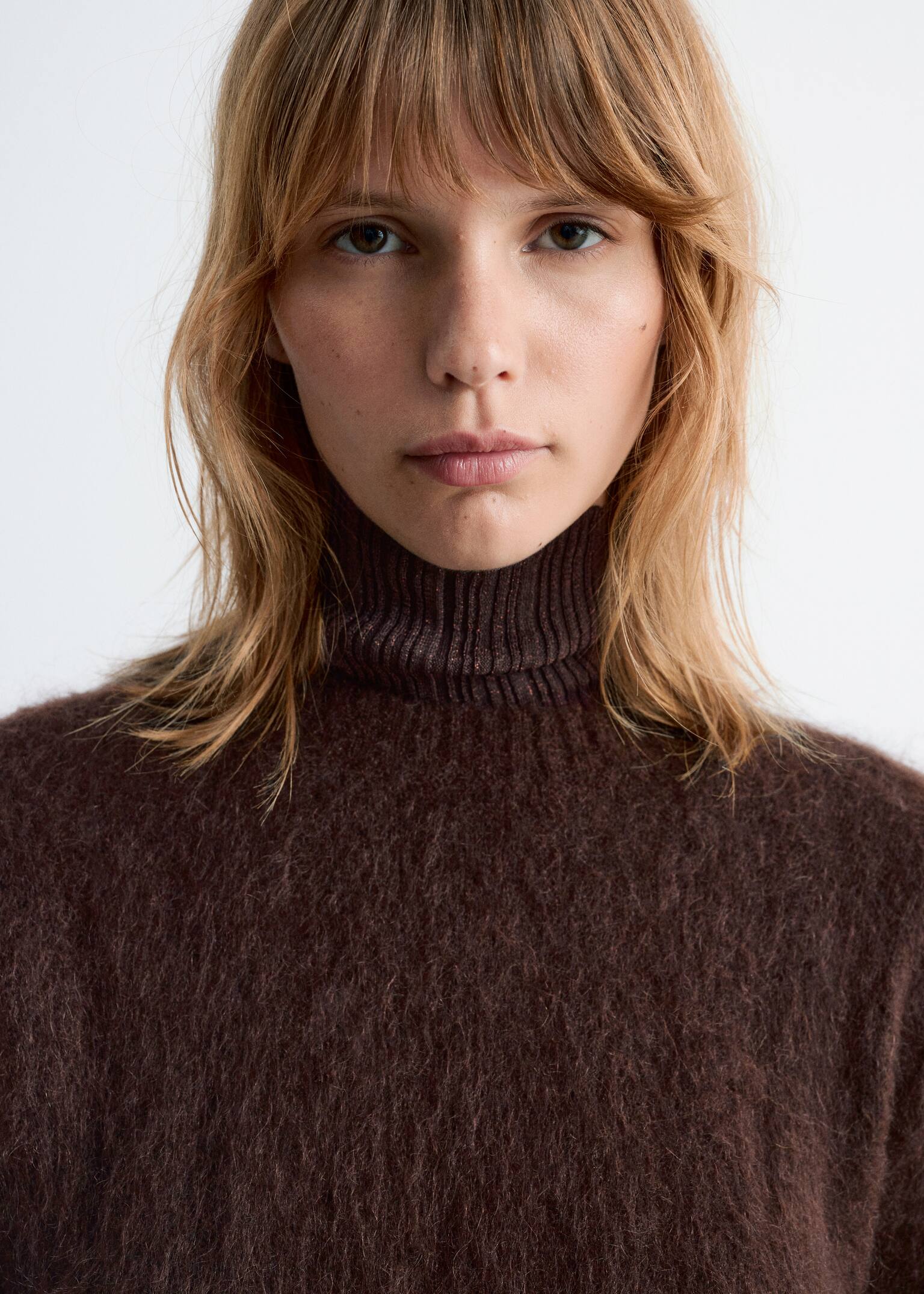 Mohair-Blend Rib-Knit Jumper - חום כהה - 4