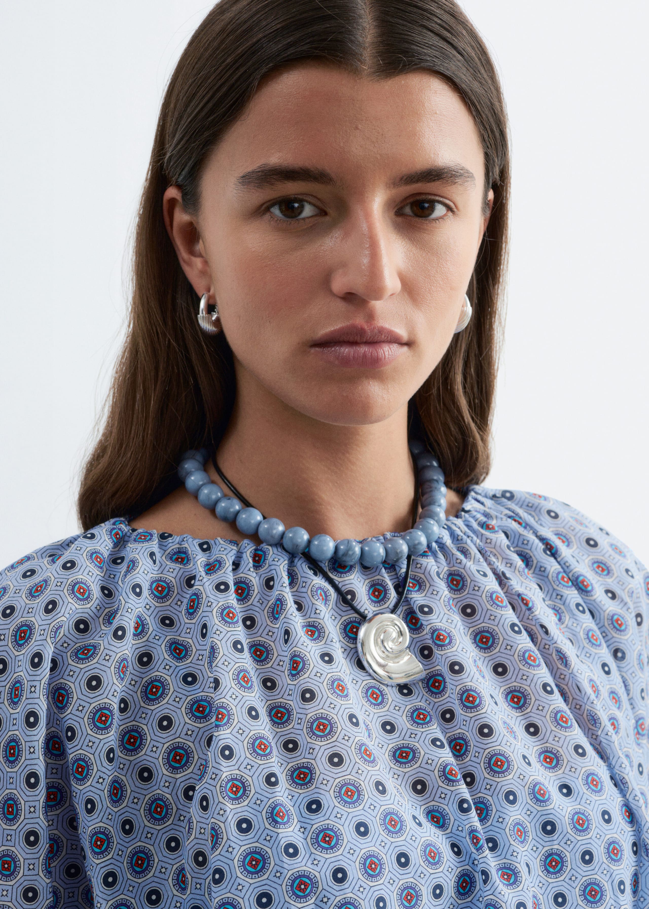 Image of Printed Balloon Blouse