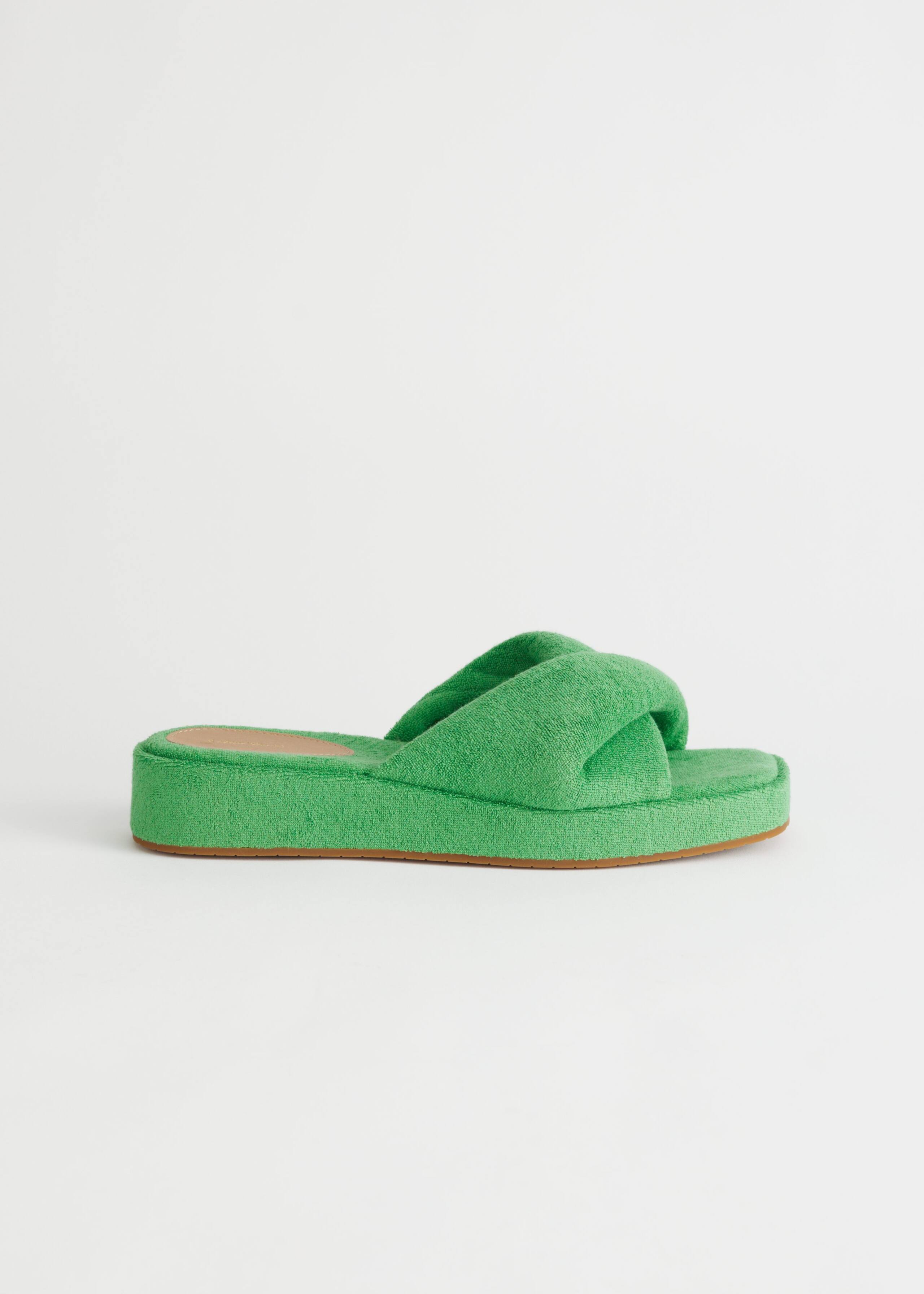 Platform Terry Sandals - Beige - Bodegón
