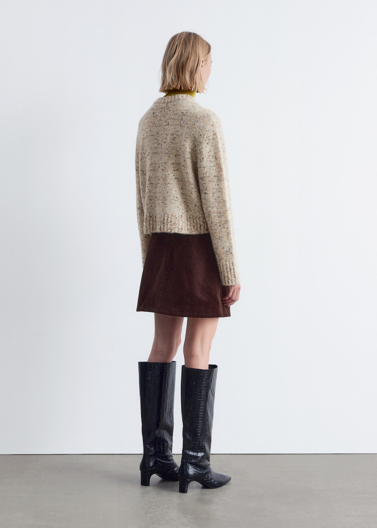 Cardigan boutonné en maille - Taupe - 4