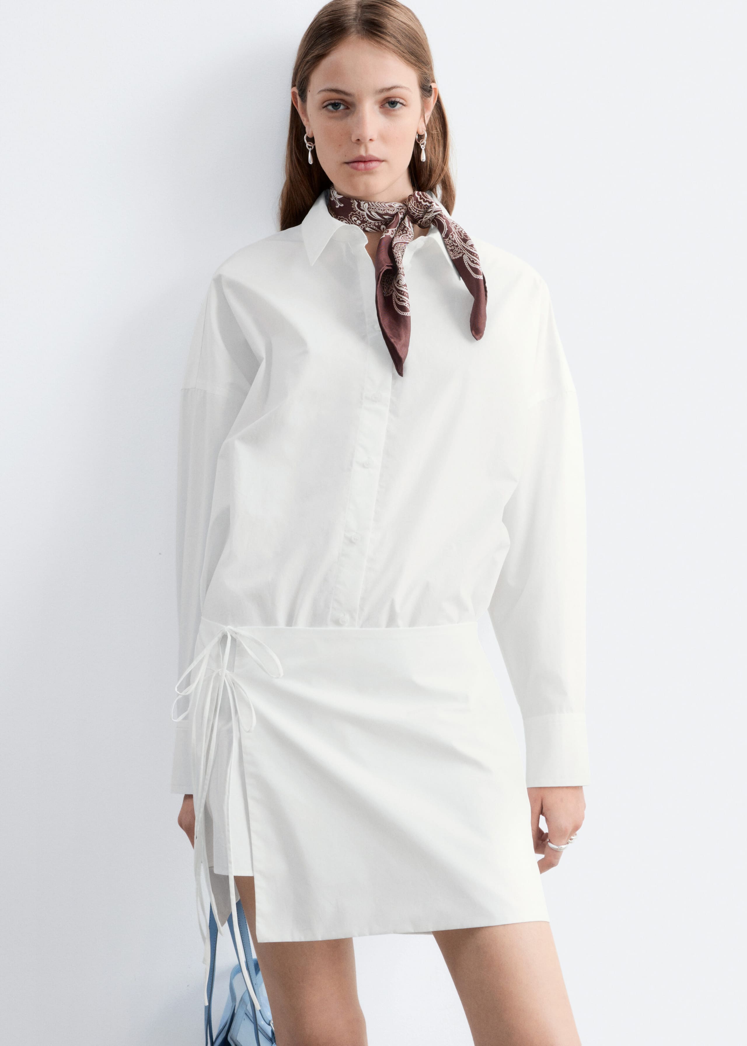 Foulard en soie à motif cachemire - Brun/Cachemire blanc - Lookbook