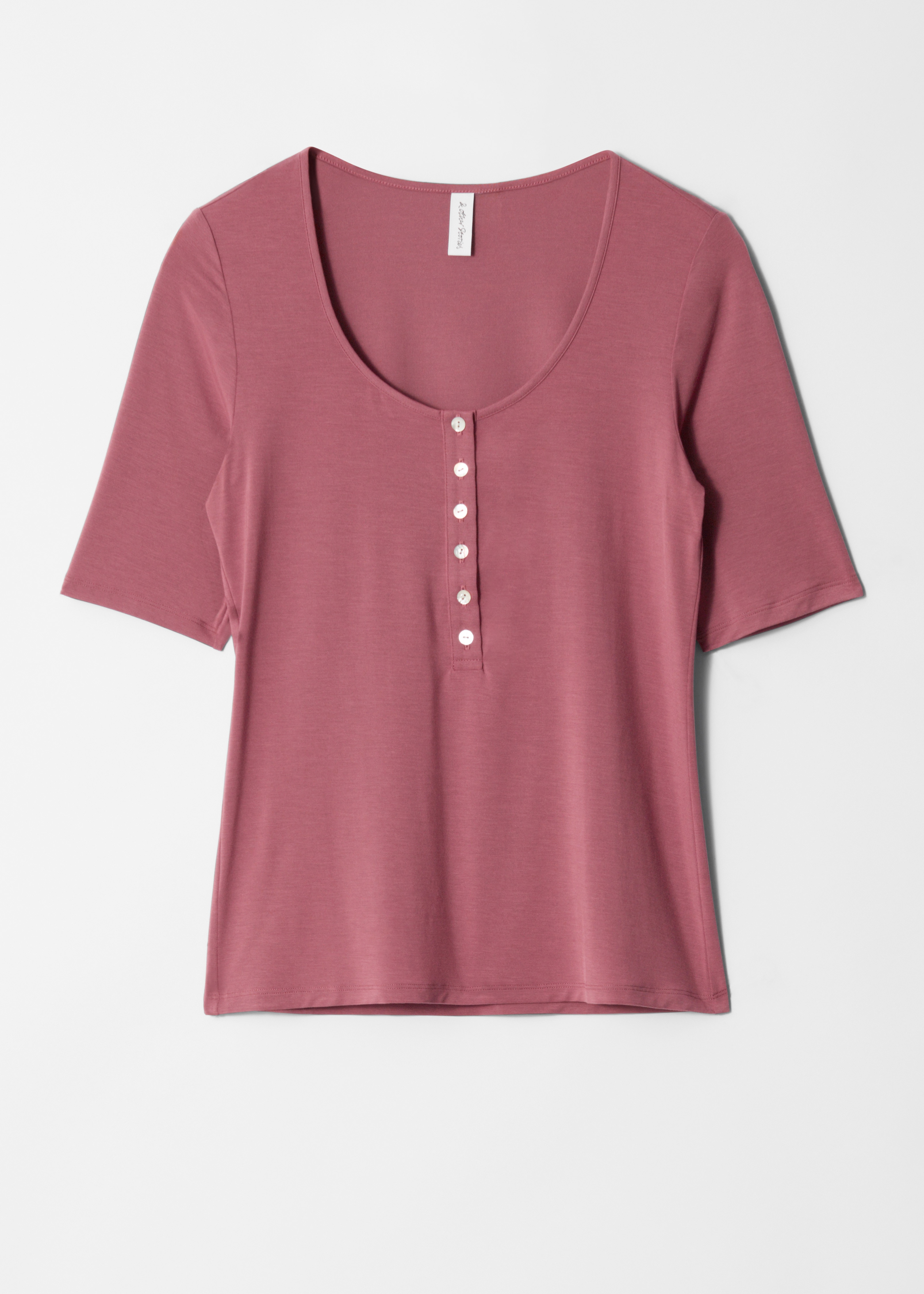 T-shirt à encolure dégagée - Rouge poudré