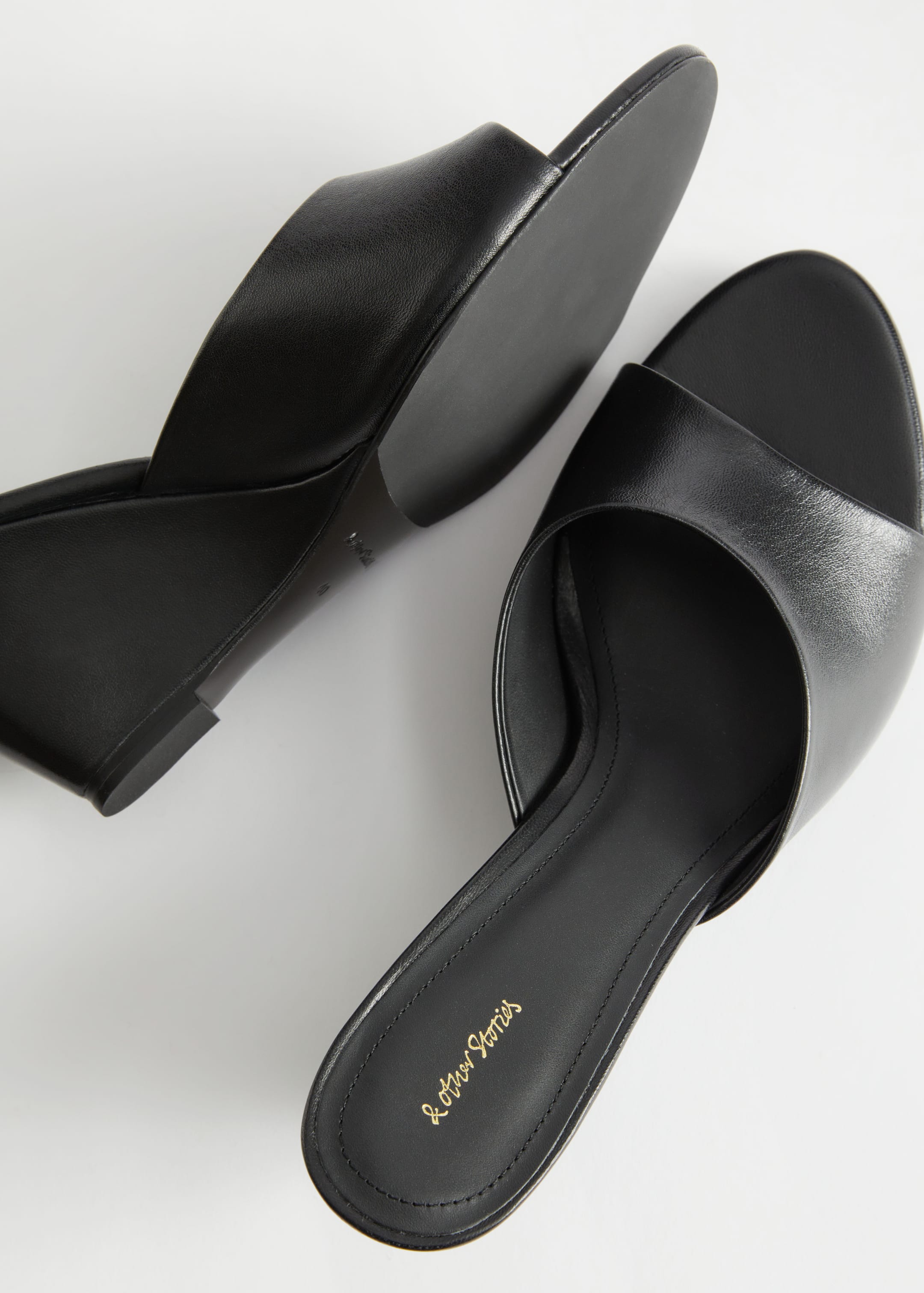 View larger image: Leather Wedge Sandals - Black - Ladies | H&M GB 4