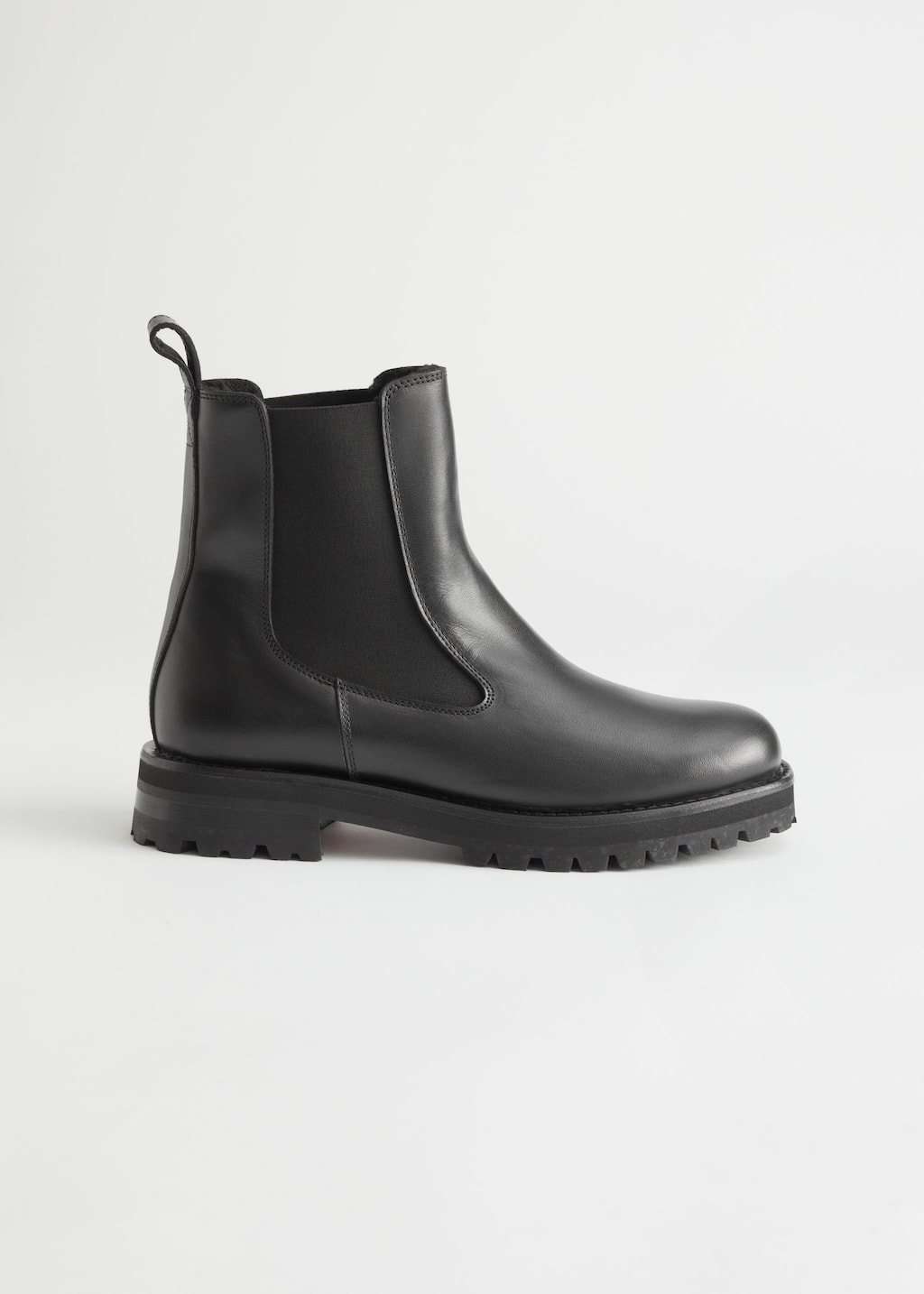 Teddy Lined Leather Chelsea Boots - Black - Bodegón